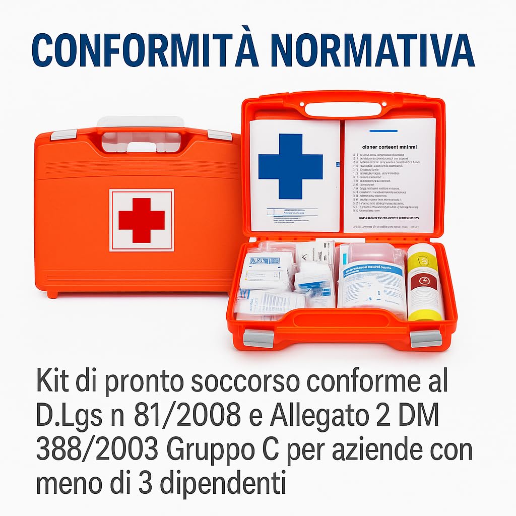 Rocard® | Cassetta medica di pronto soccorso | Con ALLEGATO 2 | per aziende o unità produttive con meno di 3 dipendenti | Conforme DM388/DL81 | Made in Italy