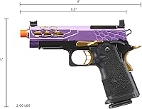 Vista 5 de Lancer Tactical - Pistola de airsoft STRYK Hi-Capa 5.1/4.3 de metal completo con retroceso de gas 330 FPS