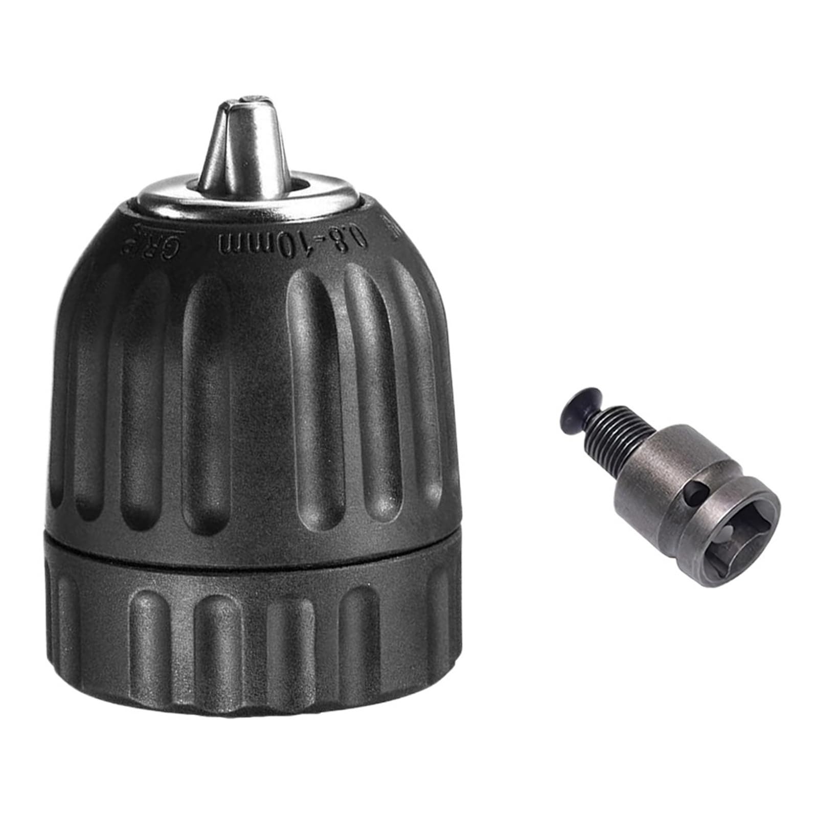 Atxyaa Chuck And Adapter Keyless Drill Chuck 0.8-10Mm 3/8-24Unf, Hex Shank/Sds-Plus/Square Quick Grip Adapter, For Drill Bit Screwdriver Tap&Socket(Chuck And Adapter)
