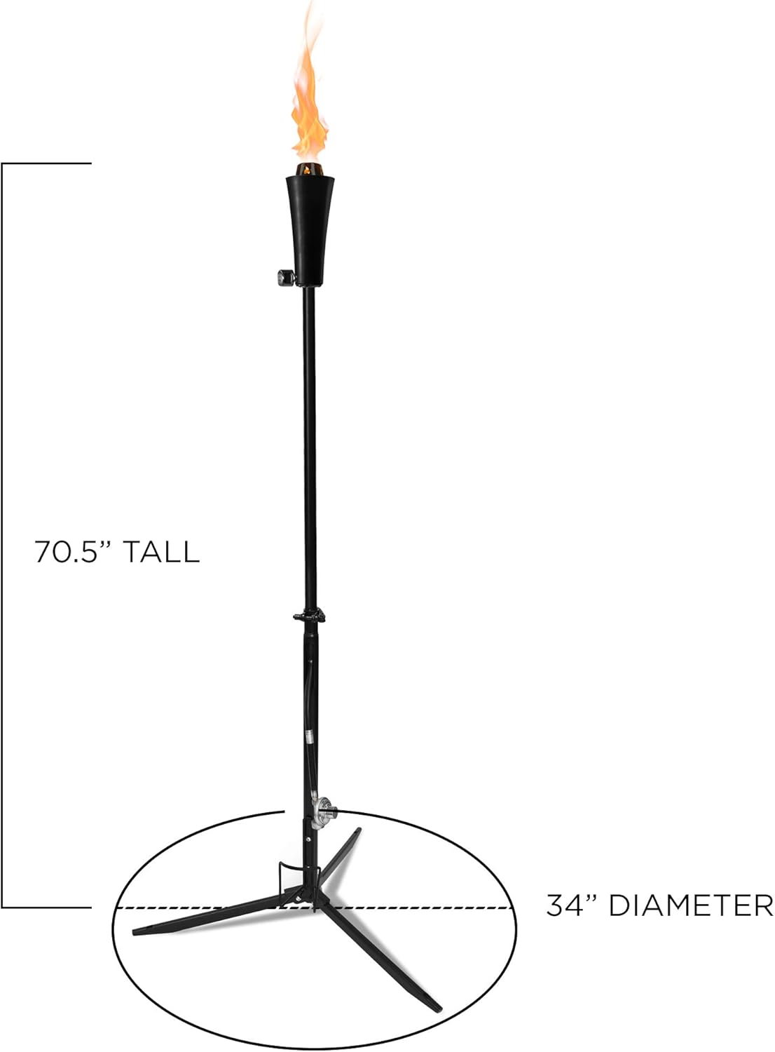 1lb Outdoor Propane Gas Tiki Style Torch - Easily Transform Your Place Into an Elegant Paradise with This Portable 71 inch Long Burning Torch Lighting That Will Compliment Any Yard, Pathway, Backyard