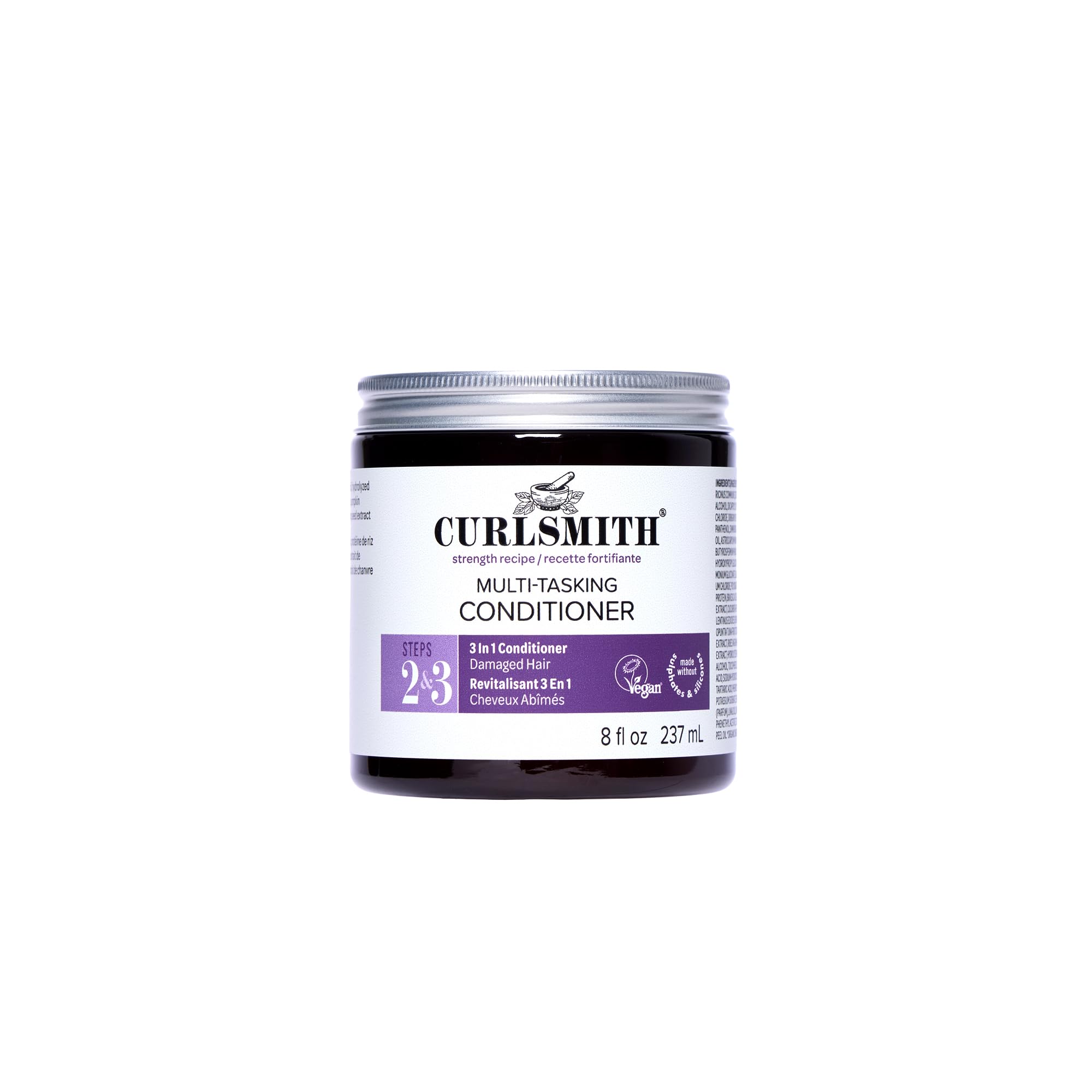 CURLSMITH Multi-Tasking Conditioner - 3-in-1, Use as a Protein-Rich Rinse-Out or Leave-In or Deep Conditioner, For All Curl Types, Vegan & Cruelty Free