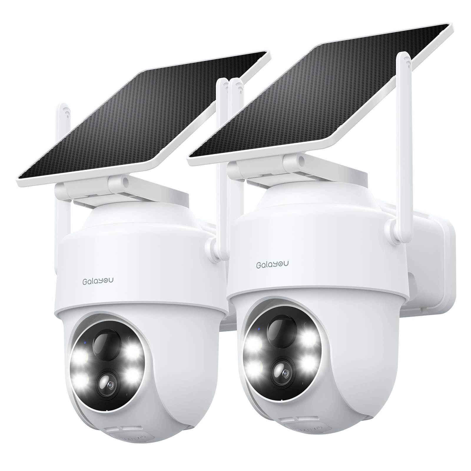 GALAYOU Cámara Vigilancia Exterior Solar con Batería - 2K Cámara sin Cable con Visión Nocturna en Color, 2.4GHz WLAN, Sensor de Movimiento PIR, Audio Bidireccional, Compatible con Alexa, R1 (2)