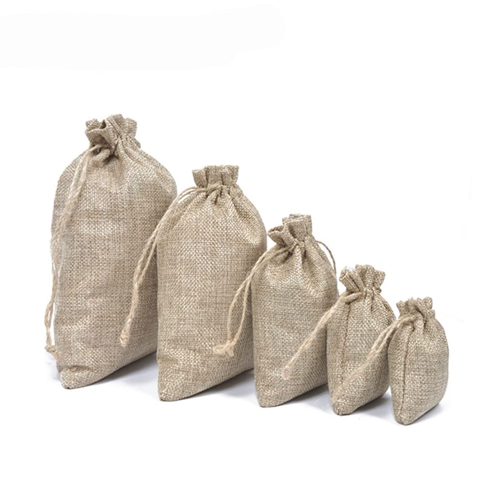 Jutesäckchen Natur Jute Säckchen Jutebeutel Geschenksäckchen Geschenk Taschen Leinen Säckchen Stoffsäckchen für Adventskalender Schmuck Gastgeschenke Hochzeit DIY Handwerk 30 Stück 20x25cm