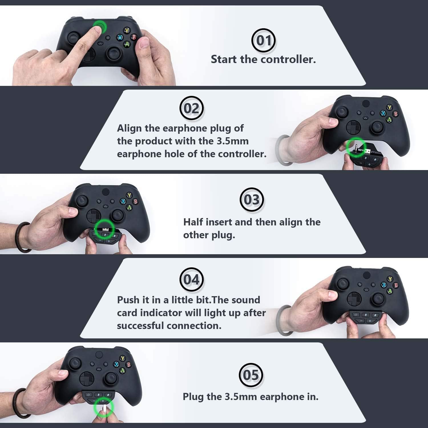Mcbazel Adaptateur de Casque pour Xbox, amplificateur de Son pour Manette Xbox One avec Prise Jack 3,5 mm/Xbox Series S/Series X/Xbox One/Xbox Ones Controller – Noir