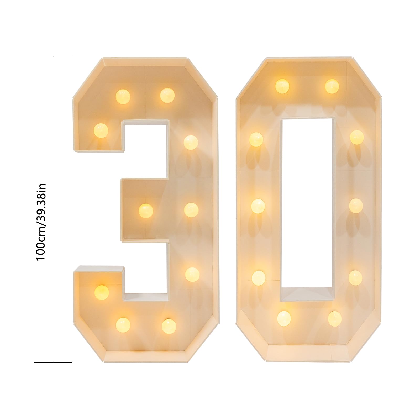 Figura Luminosa Giant Compleanno Luci Decorazione Led 2000-3000K Numeri e Lettere Luminose, per Festa, Decorazione Di Sfondo (30)