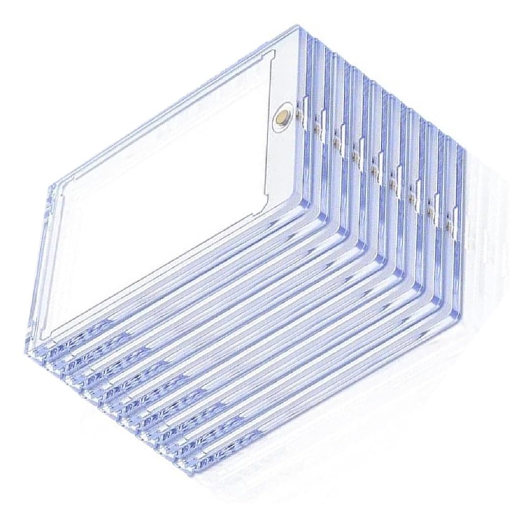 10 Pieces Magnetic Card Holder 35 PT Trading Cards Protectors Clear Acrylic Cards Protectors for Baseball Football Sports Card Trading Cards Game Card Storage and Display
