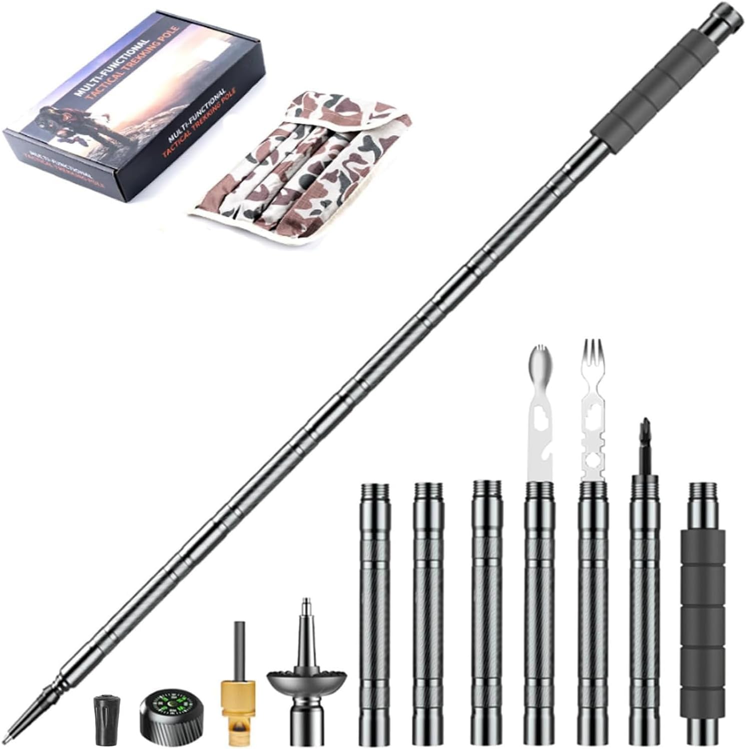 GOUTIME Trekking Pole Tactical Walking Stick