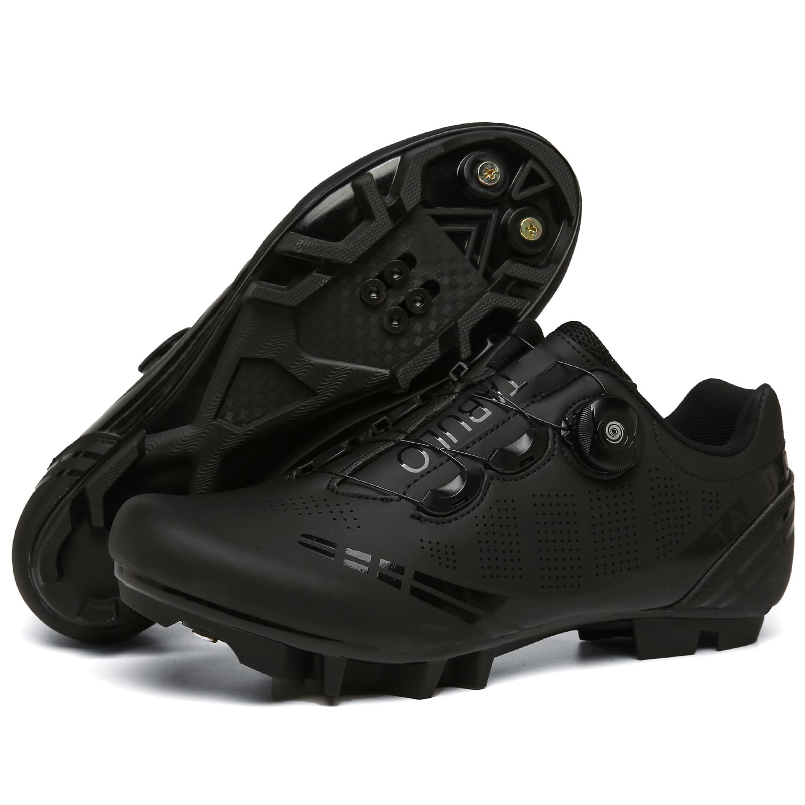 Chaussure Montagne VTT Homme, Chaussures De Cyclisme Légères Antidérapantes Compatibles avec Taquets SPD À 2 Boulons Chaussures De Verrouillage 2 Trous