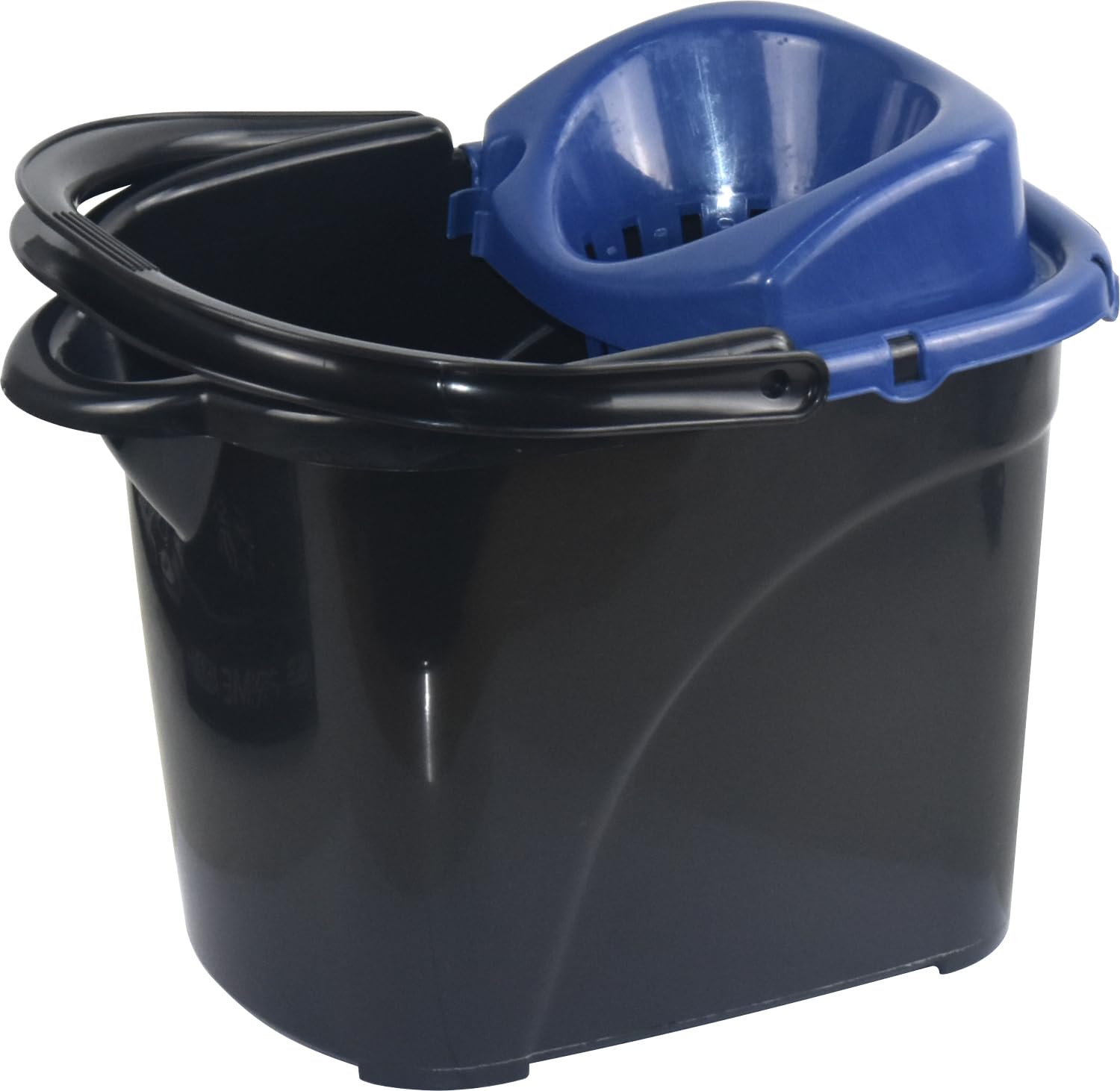 Sterling Ventures Blue Luxury Mop Bucket 15L With Wheels Floor Cleaning (Blue)
