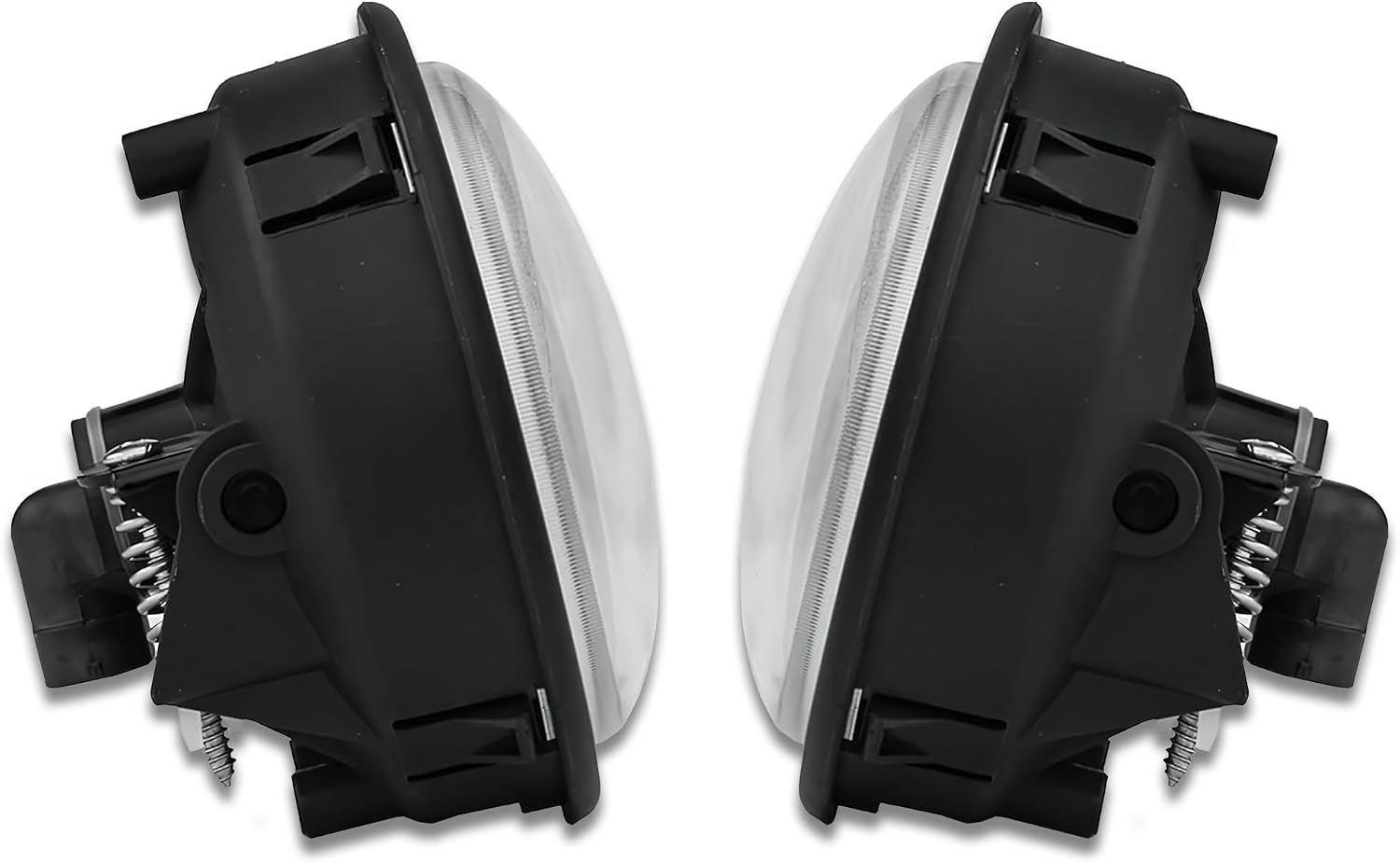 KOZAK Fog Lights Assembly Pair (Left Driver and Right Passenger Side) Clear Lens Compatible With Freightliner Century & Columbia 2000-2015 PLUS Logo and Vest