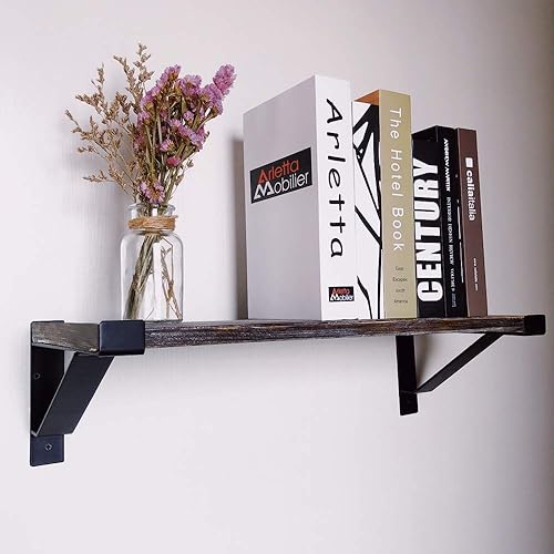 Miniatura 6 de Soportes de estante resistentes de 8 pulgadas, soportes de pared industriales con soportes de almacenamiento de metal para labios, elegante soporte