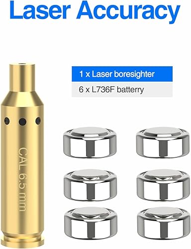 Miniatura 5 de Darkfang Bore Sight 2230.219 in2433080.354 in6.5 Creedmoor7.62x3945ACP Láser Rojo Fácil Ajuste y Zeroing Optics Bore Sighter con 2 juegos de