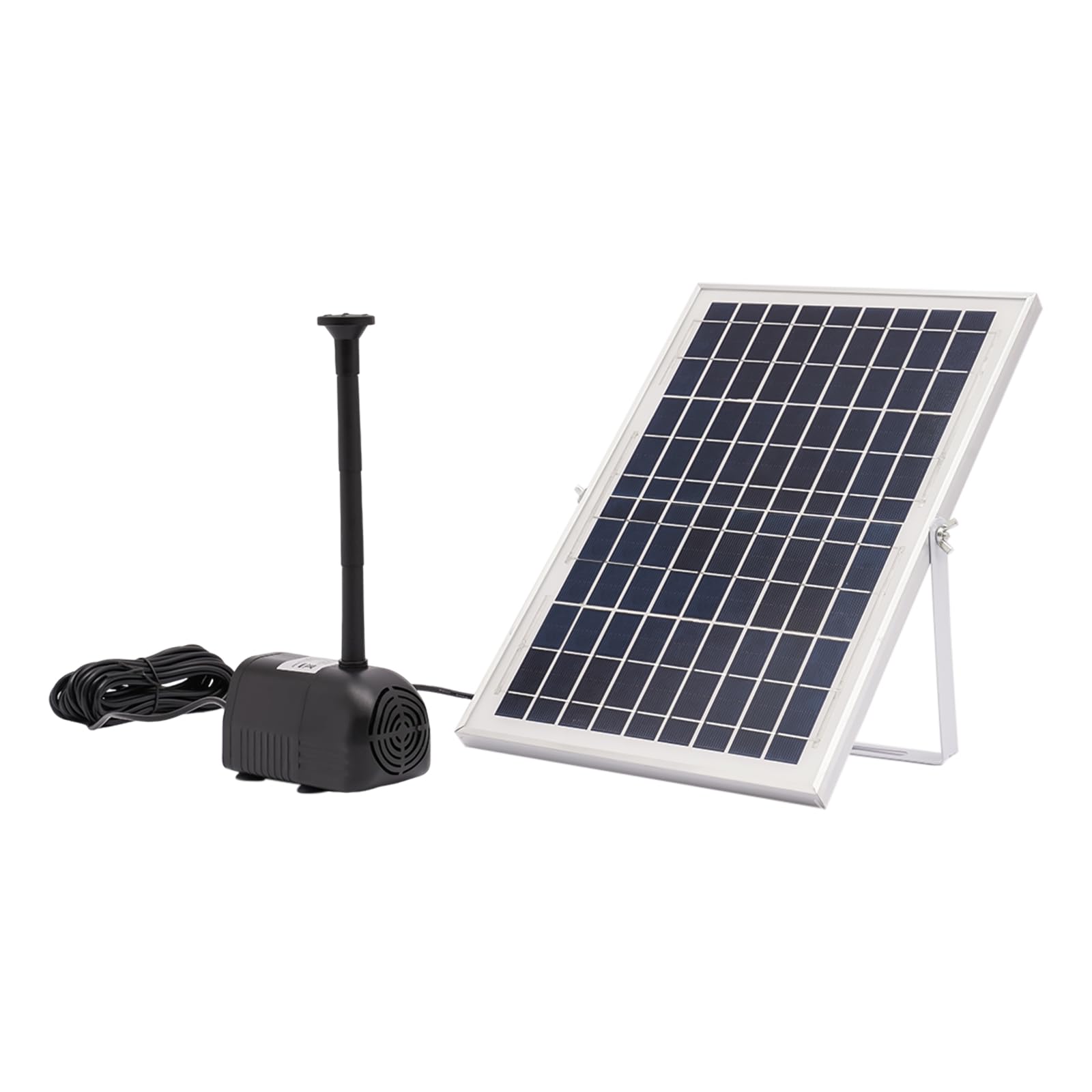 OUKANING Juego de bomba de agua solar para fuentes, 10 W, 1000 L/H, bomba solar para estanque IP68, resistente al agua, con mango de apoyo inclinable y alfombrillas antideslizantes, sin escobillas