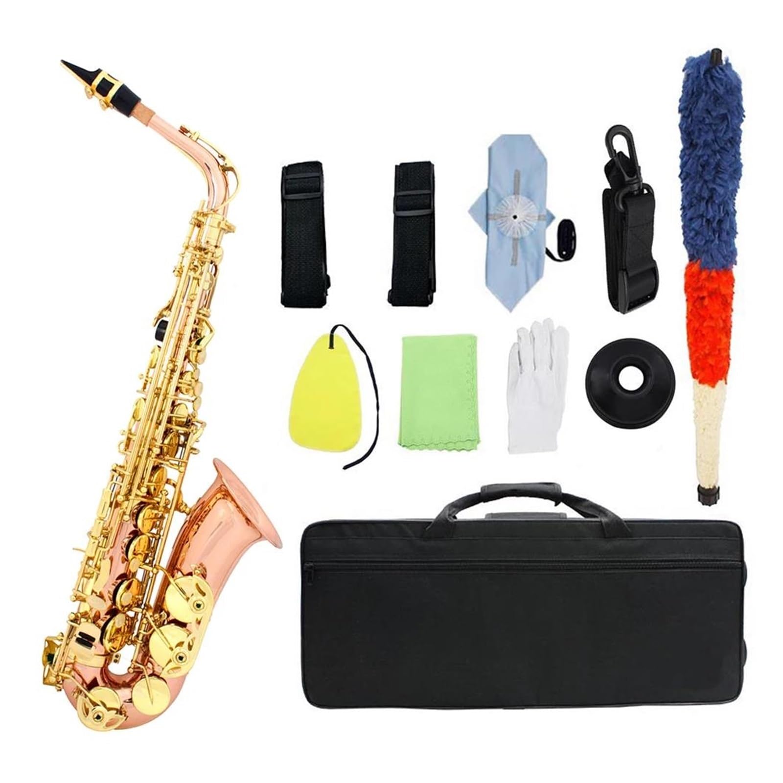 Sassofono Professionale Sassofono contralto in Mib Materiale in bronzo fosforoso Sax in Mi bemolle Strumento a fiato Sassofono con custodia Guanti Ance Cinghia