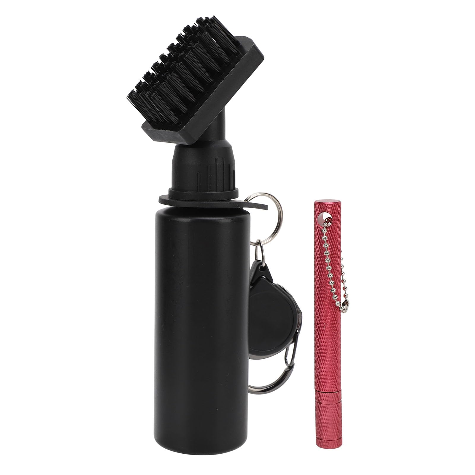 Diyeeni Golf Club Cleaner with Water, Golf Club Brush Groove Brush with Retainer Clip - Anti Leak Reservoir Tube Squeeze Bottle, Holds 150ml Water - Must Have Golf Accessories (Red)