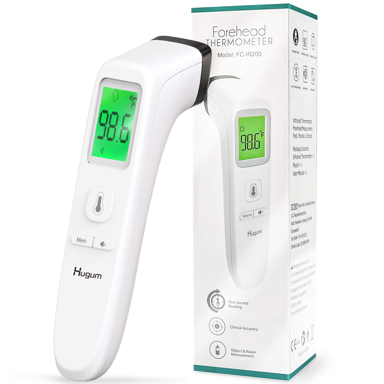 Forehead Thermometer for Adults and Baby, Non-Contact Infrared Digital Thermometer Accurate Instant Reading Medical Thermometer with LCD Display and Fever Alert