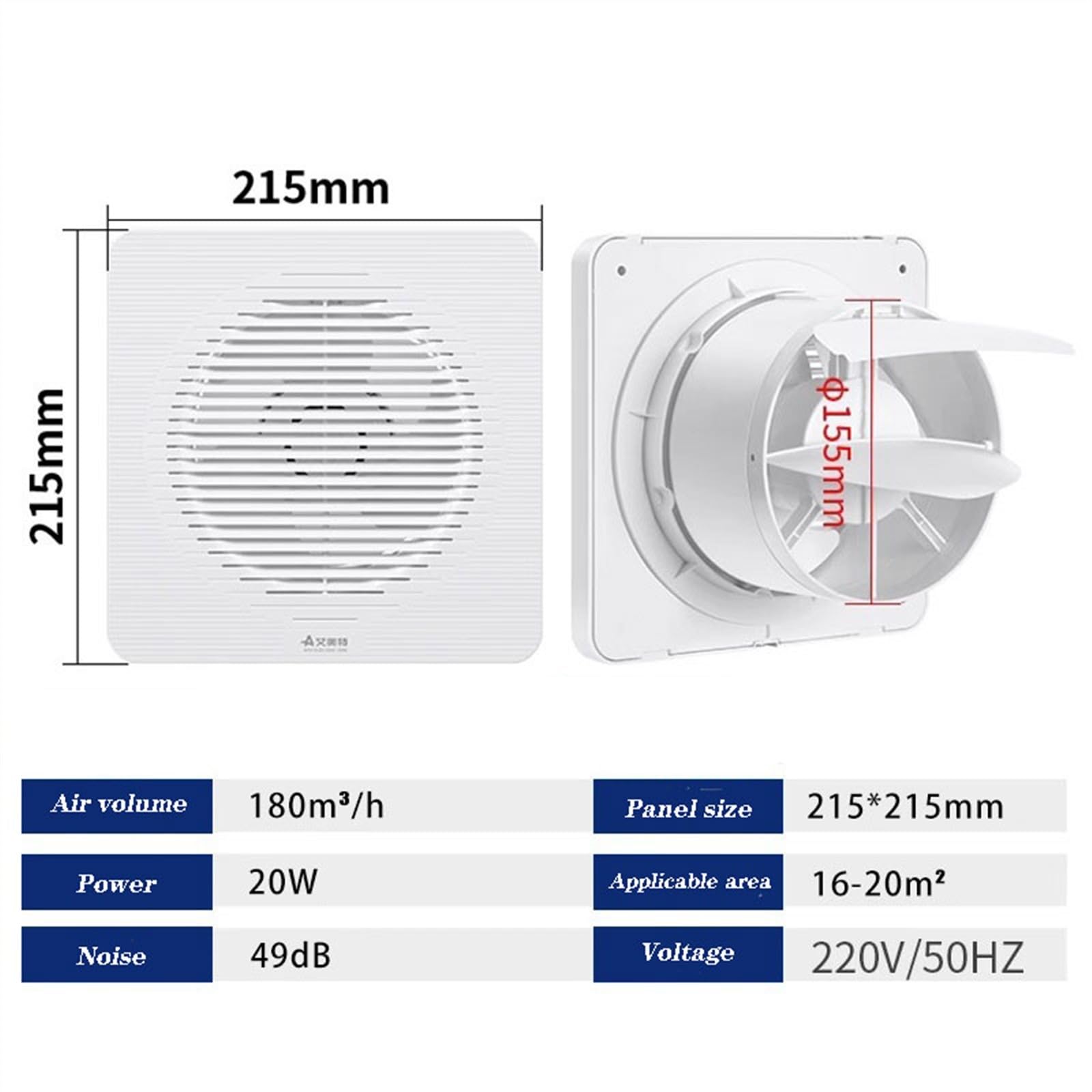 Ventola di Scarico 4 pollici / 6 pollici / 8 pollici Ventola di scarico Finestra Ventola di ventilazione a parete Bagno Domestico Muto Potente ventola di scarico Uso domestico Estrattore Ventola ( Siz