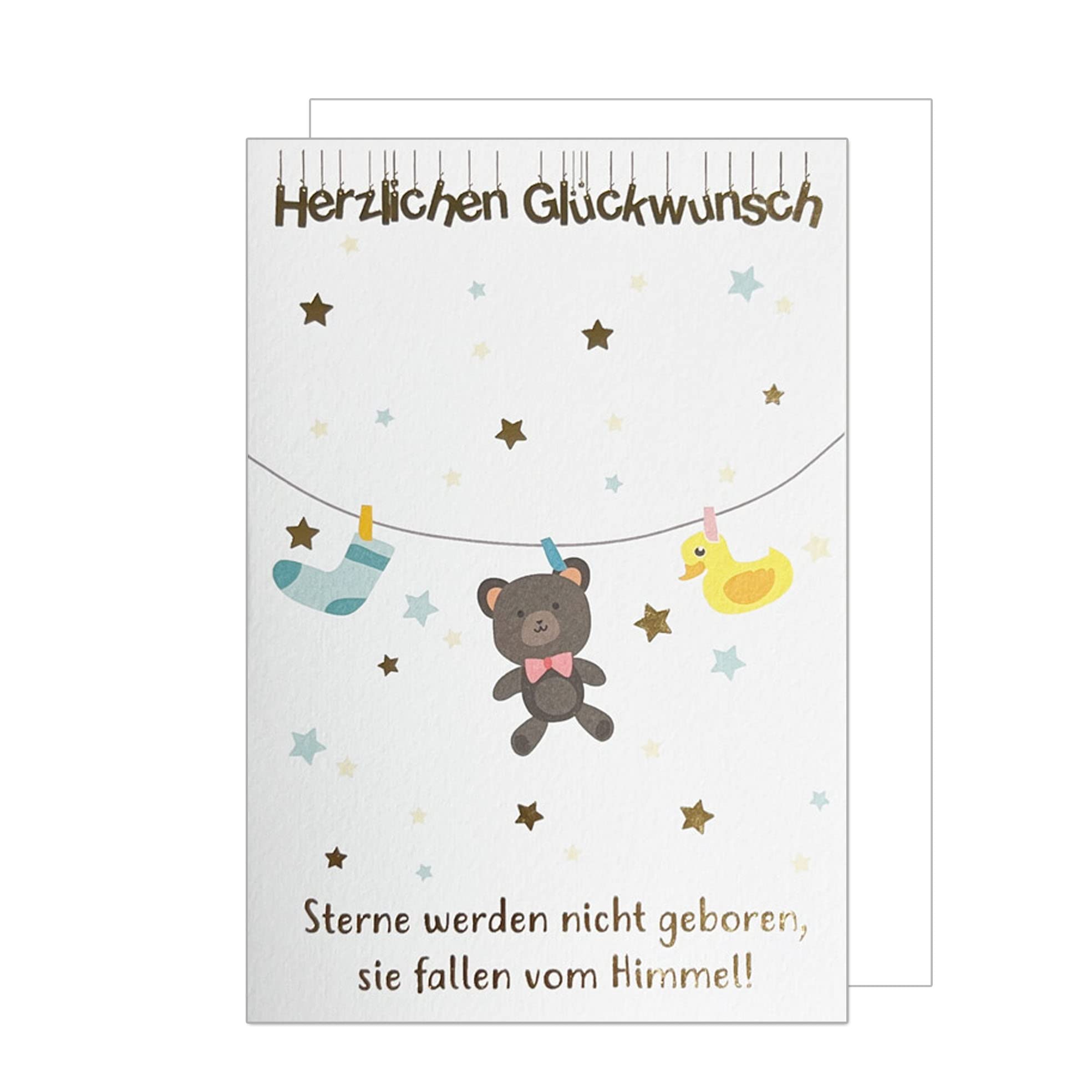 Premium-Glückwunschkarte Zur Geburt Von Edition Seidel – Klappkarte 11,5 X 17 Cm Mit Umschlag