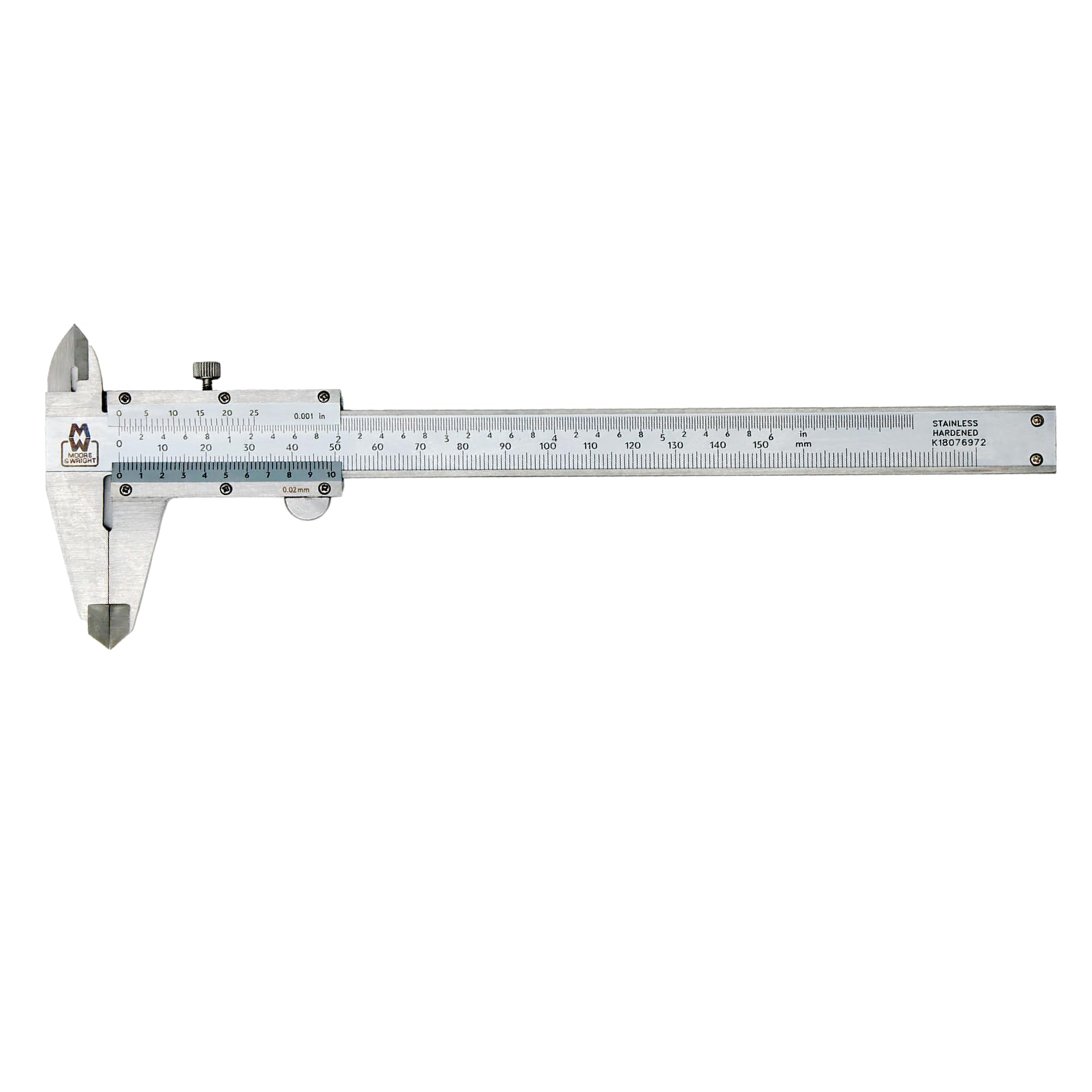 Moore & Wright MW100-15BI Workshop Vernier Caliper, 0mm-150mm/0"-6" Range,Pink