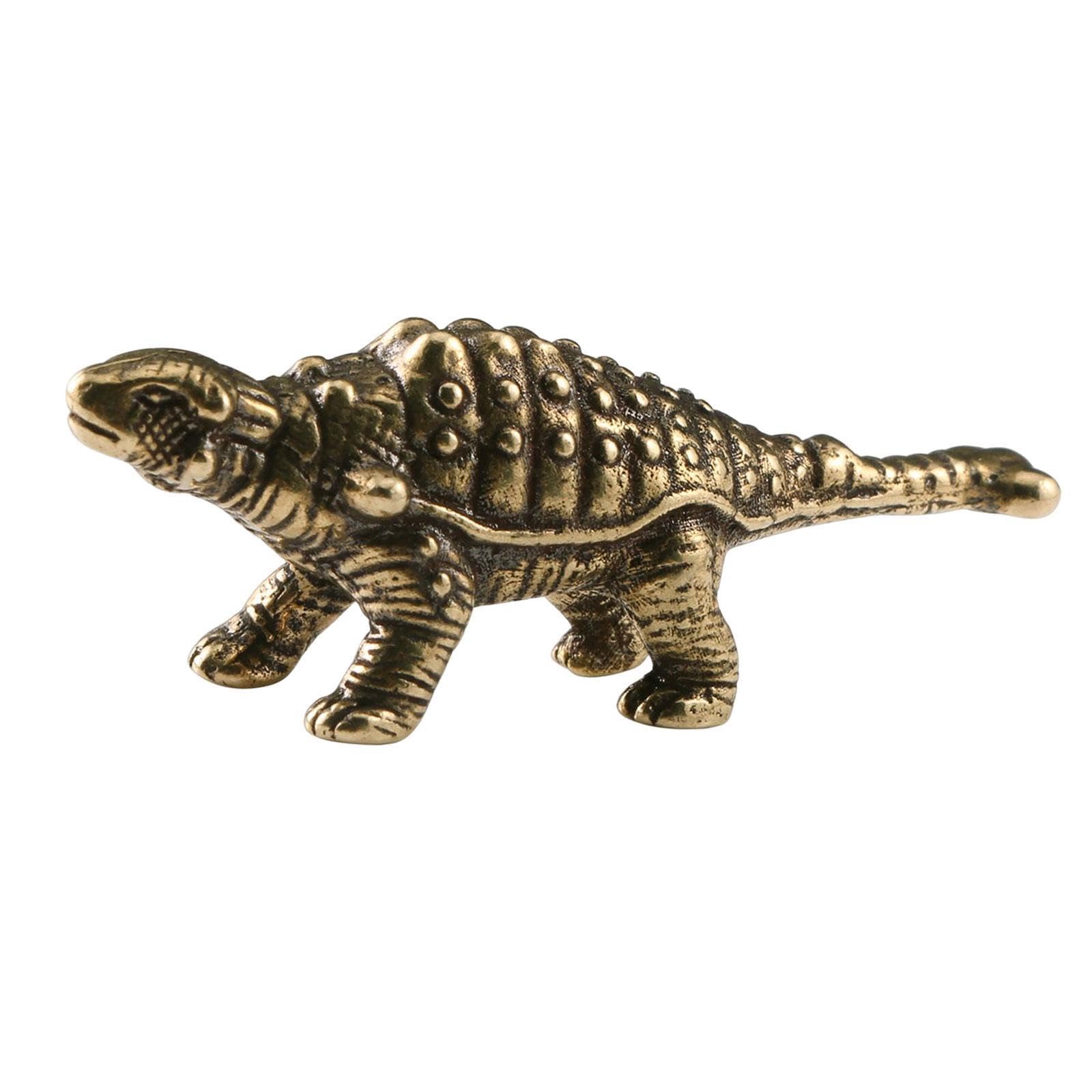 TWISAXC Vintage Sculpture Living Room Landscape Miniature Dinosaur Figurine Brass Craft Dinosaur Ornament Sculpture