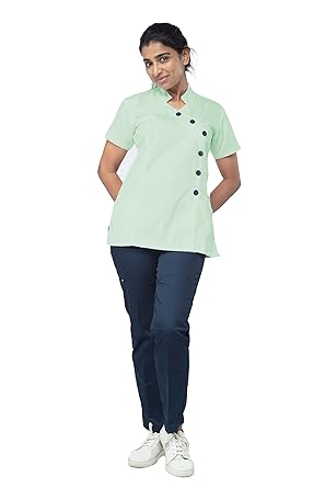 UNIFORM CRAFT Cotton Twill Nurse Uniforms - Ideal for Medical Uniforms for Women | Nurse Uniform for Women | NT09 Mint Green (S)