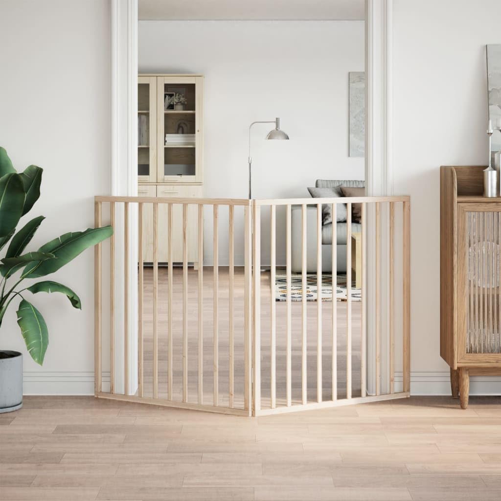 Barrera plegable para perros, 2 paneles, 160 cm, madera de álamo, independiente, sin montaje, perrera segura para cachorros y perros pequeños, ideal para jardín, terraza, patio, protección y