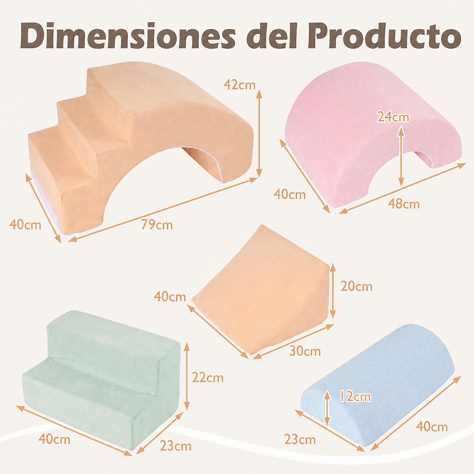 GOPLUS Juego de 5 Bloques de Espuma para Niños