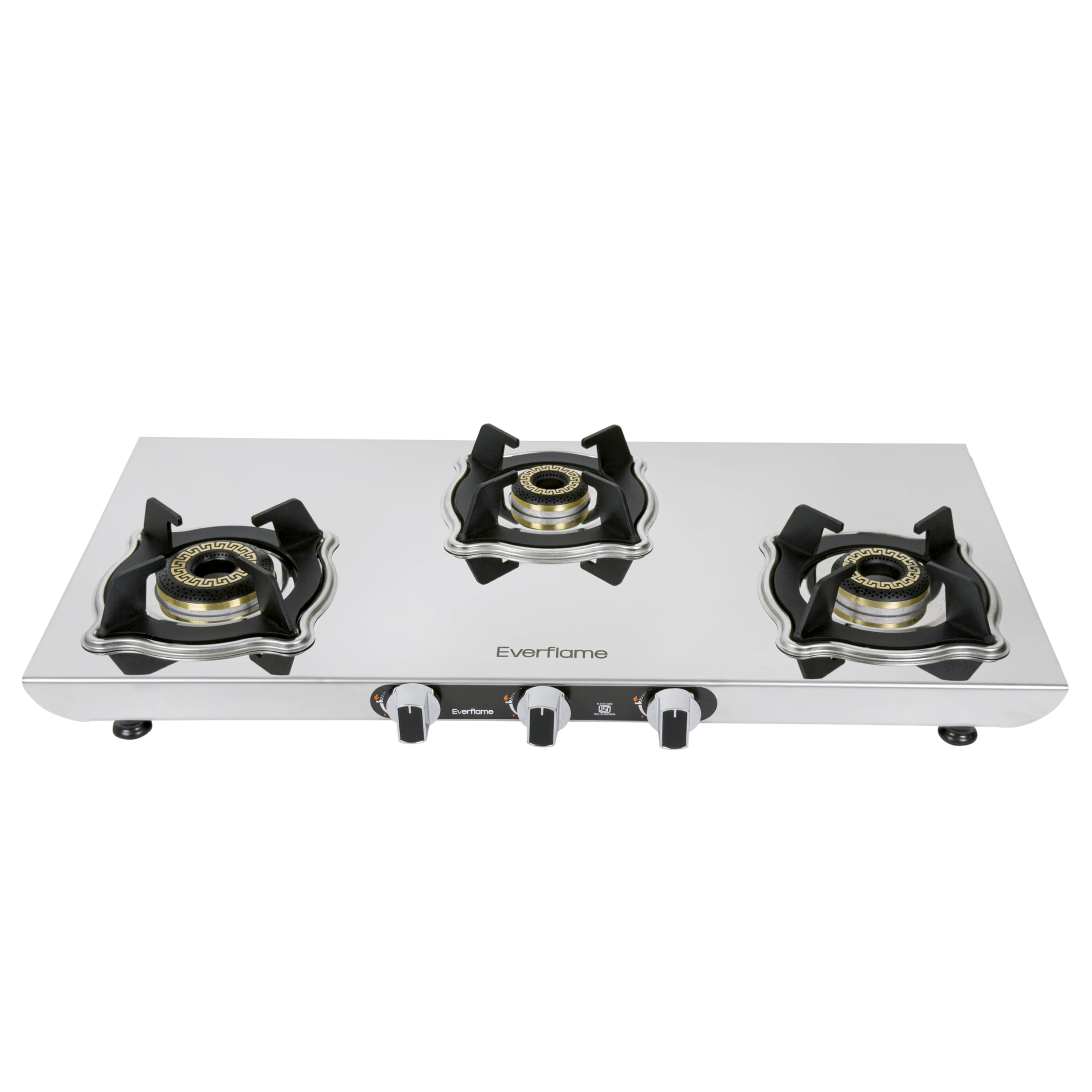 Everflame Marvel 3 Burner Gas Stove | Manual Ignition | 6G Series Brass Burner | ISI Certified SS Cooktop | 5 Years Warranty on (Body & Burners) + 2 Year Comprehensive Warranty + Doorstep Service