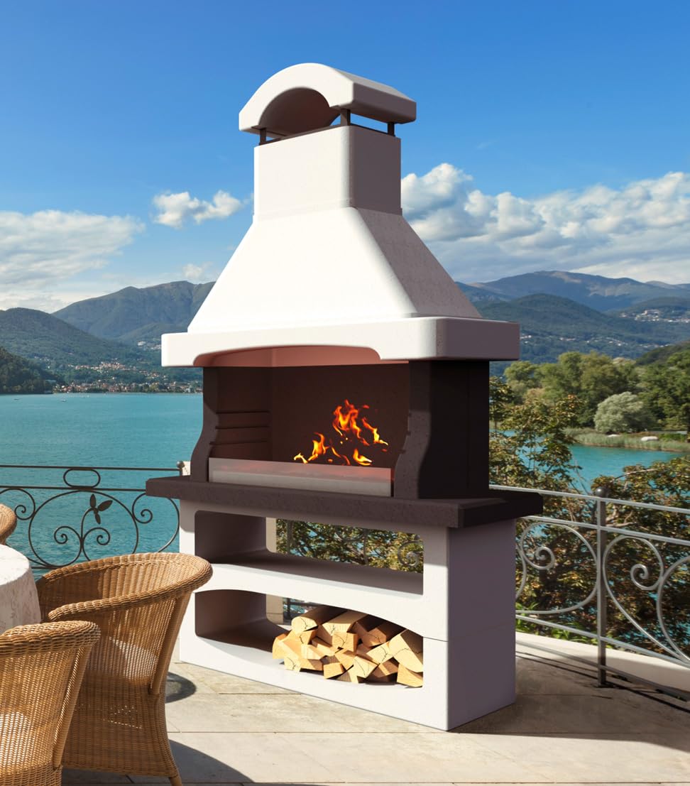 Barbecue Salamanca In Cemento Con Griglia E Parafiamma In Acciaio Inox - Per Legna E Carbonella - Foto 11