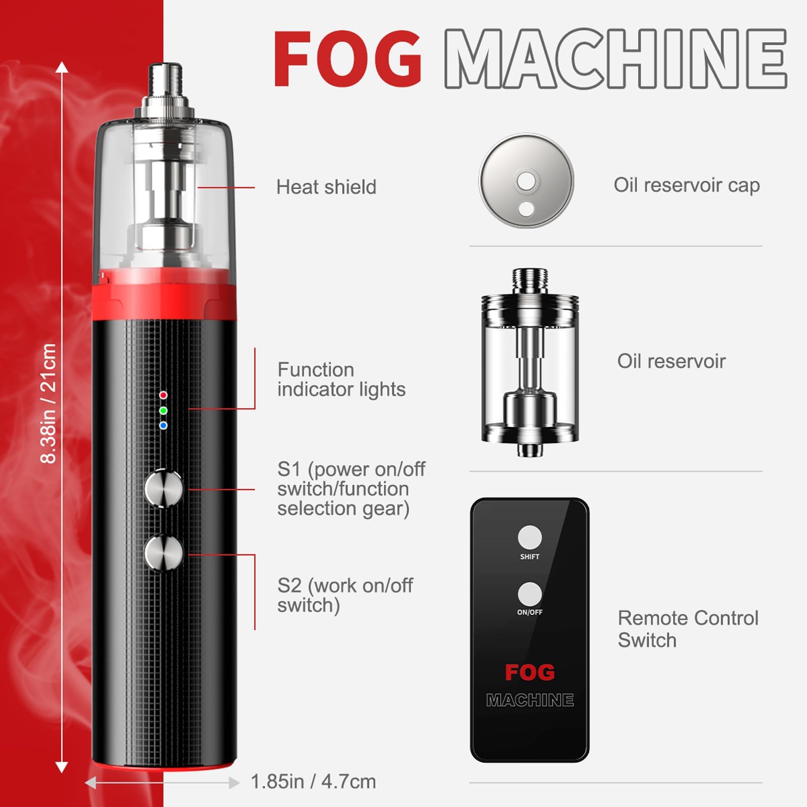 Amazon.com: COOWOO Portable Mini Fog Machine, 3 Adjustable Modes