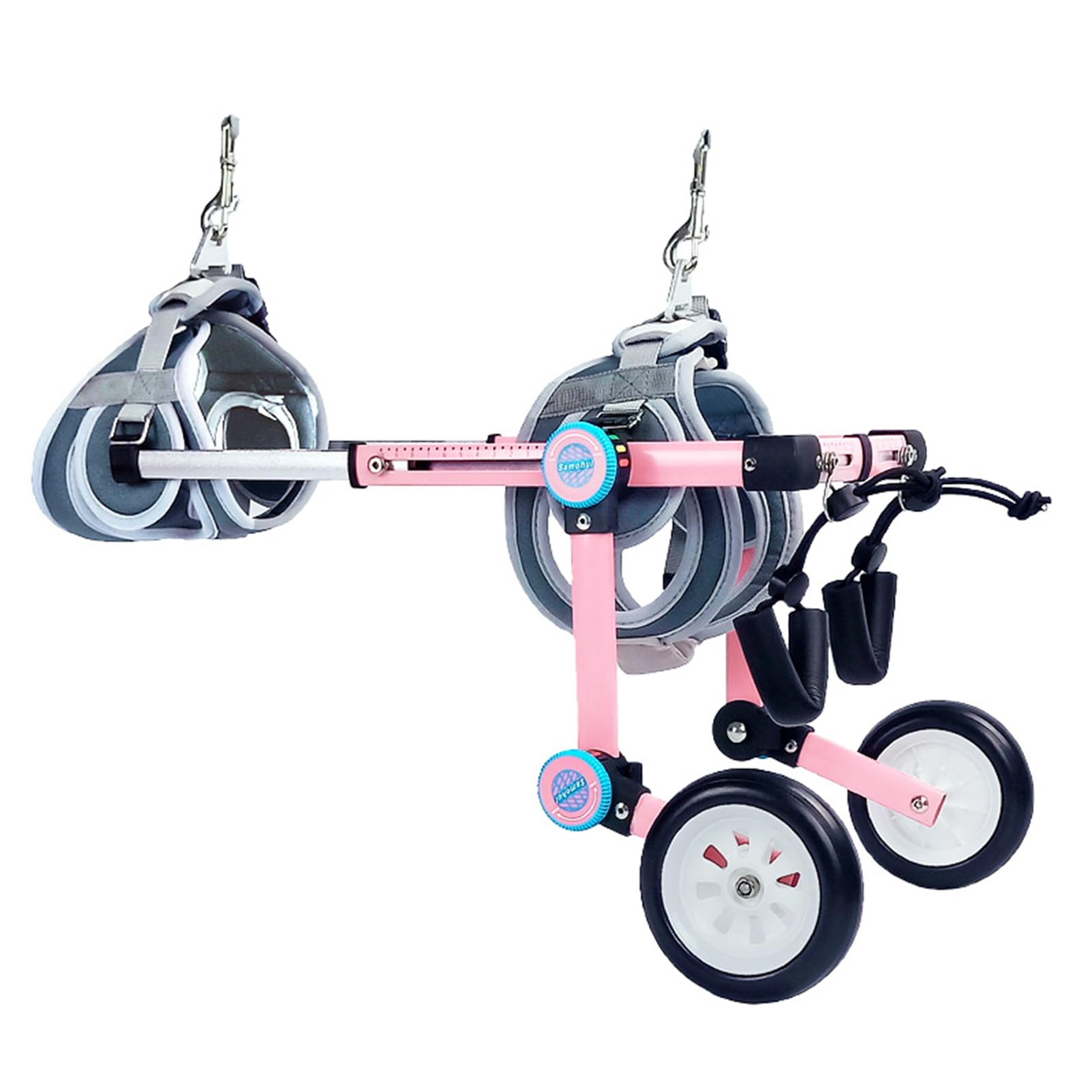 Silla de Ruedas para Perros 2 Ruedas Carro de Paseo asistido por Perros discapacitados Soporte Completo para la rehabilitación de Las Patas traseras de Perros pequeños, Paseo asistido
