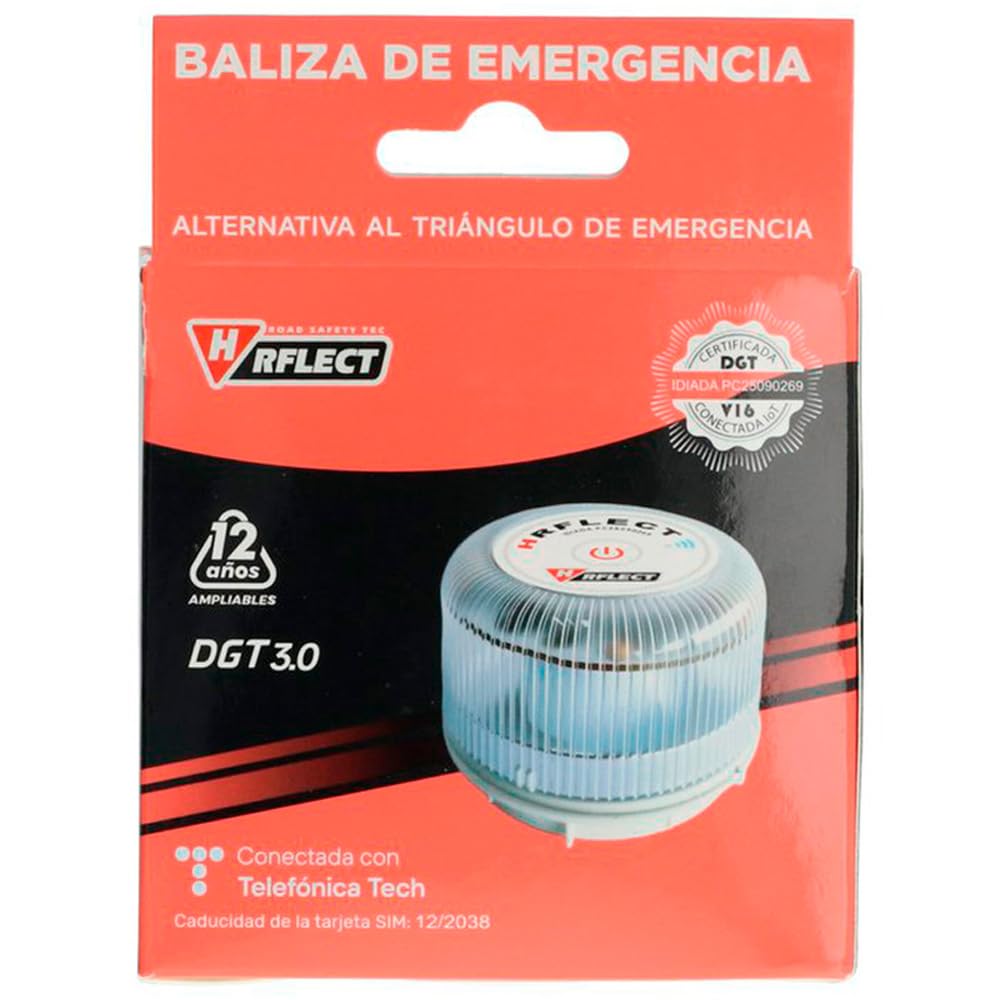 V16 Iluminación de Emergencia España DGT 3.0 - Tarjeta SIM Incluida