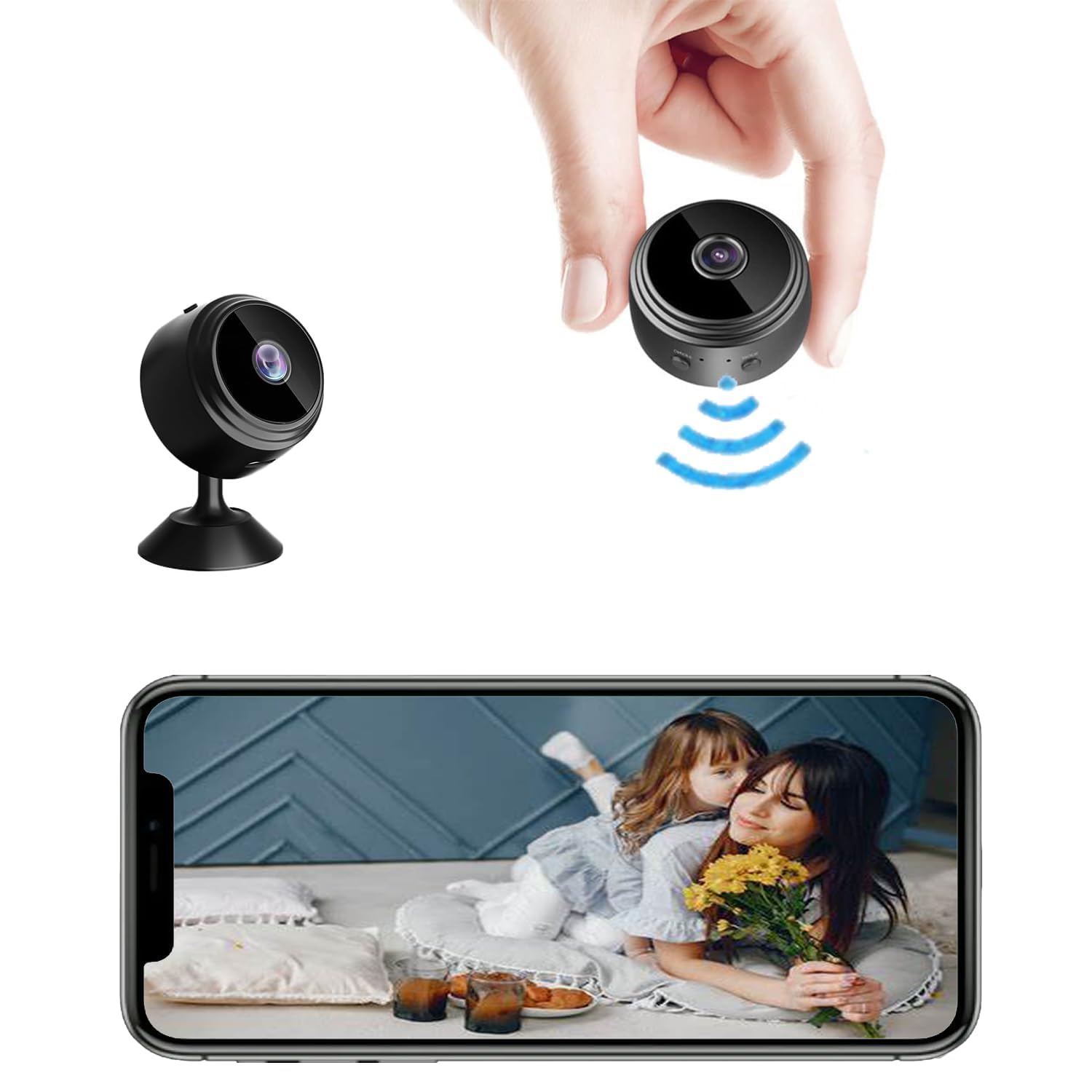 OVWE Mini Hidden Camera, 1080P Night Vision Spy Camera，Wide-Angle Home Security Camera with Motion Detection (2 Pack)