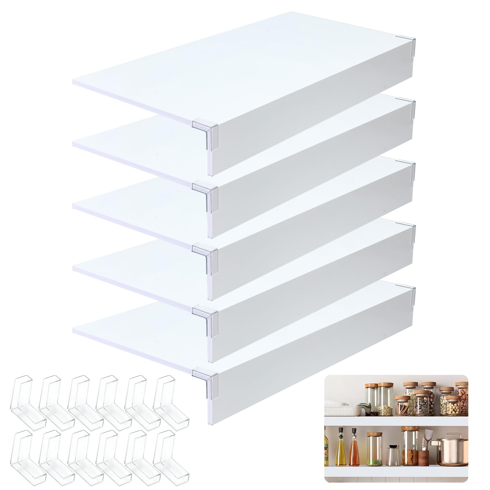 5 PCS Wire Shelf Covers,24*12 Wire Rack Covers for Shelves,0.31in Thick PVC Wood-Look Faux Shelf Cover for Wires Shelving,Moisture Resistant Durable,