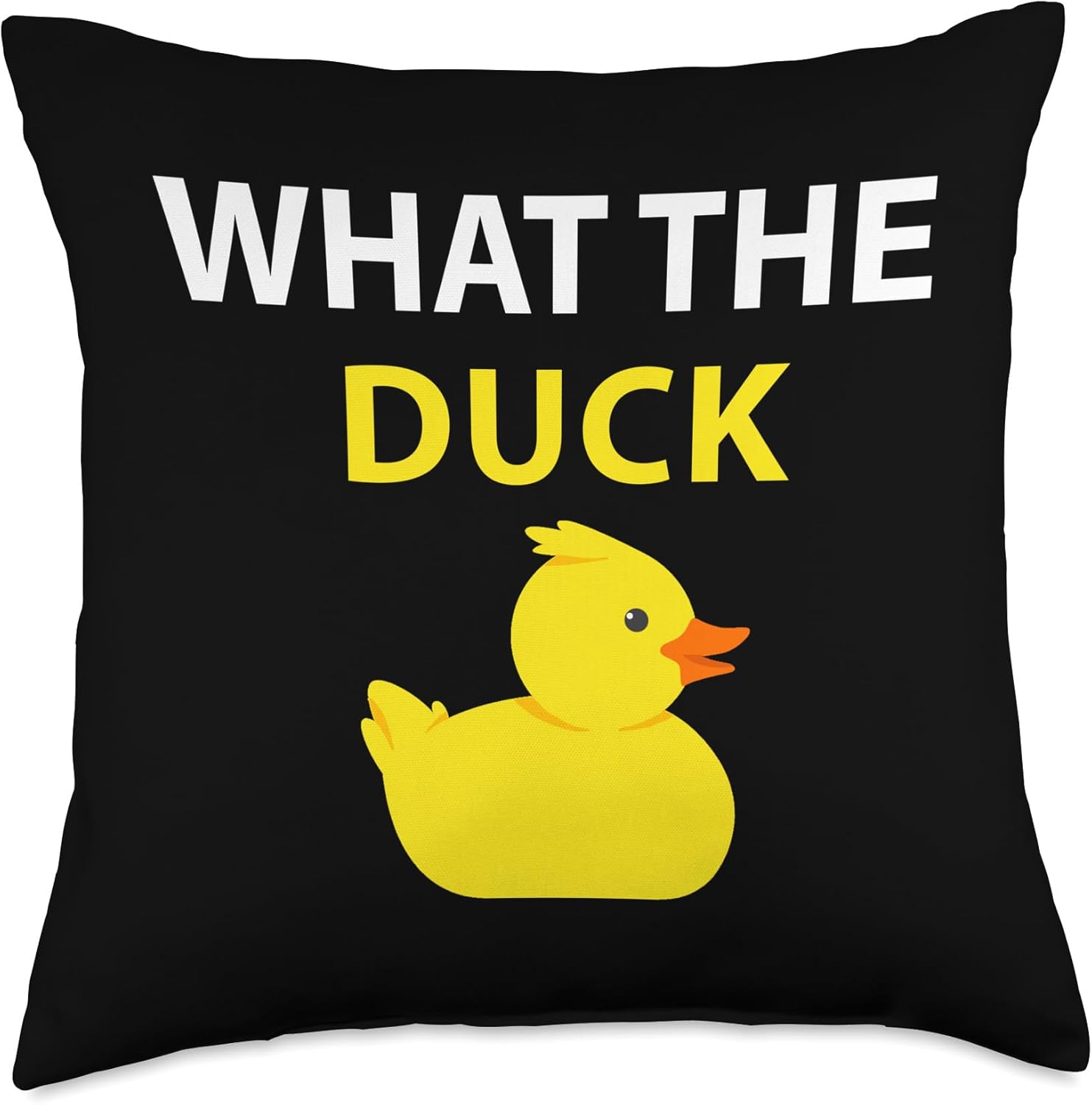 What The Duck Rubber Duck Throw Pillow