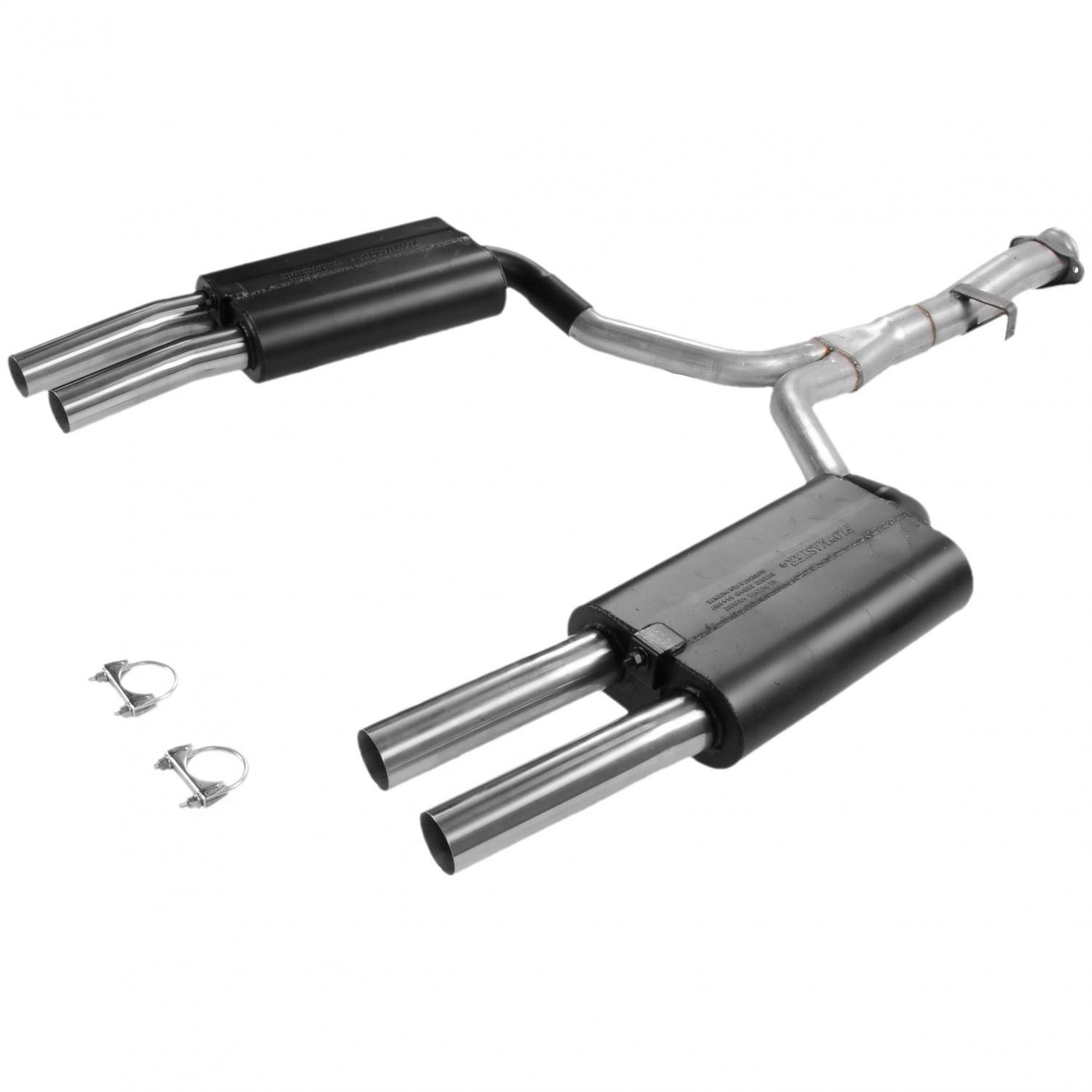 Flowmaster 17153 Force II Cat-Back Exhaust Kit 2.5 Inch Aluminized Steel Quad 2.5 Inch Brushed 304 Stainless Steel Tips Compatible with 1986-1990 Chevy Corvette 5.7L