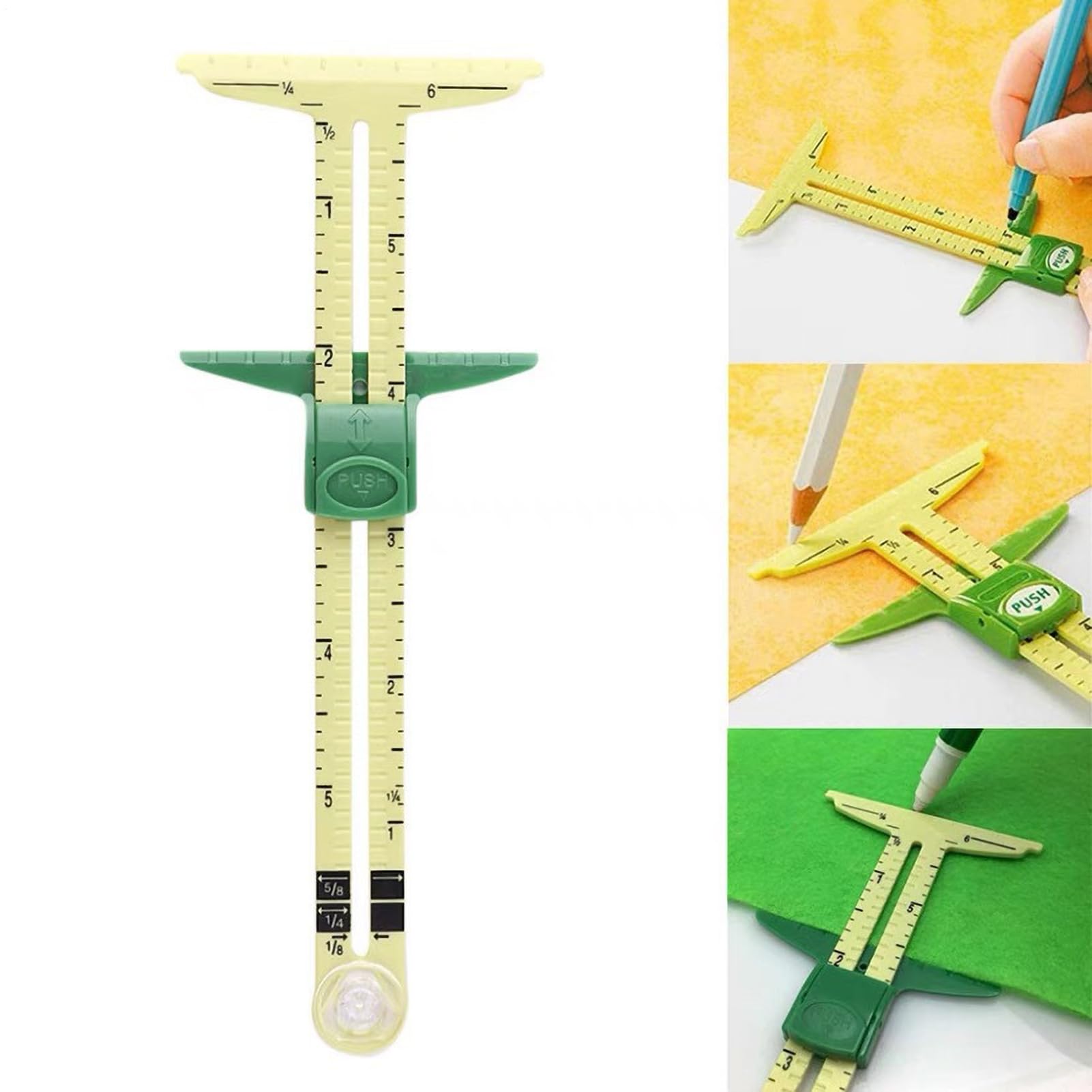 Righello di misurazione per cucito, calibro scorrevole di precisione, righello per trapuntatura, strumento di allineamento sartoriale, guida di misurazione artigianale, righello per marcatura