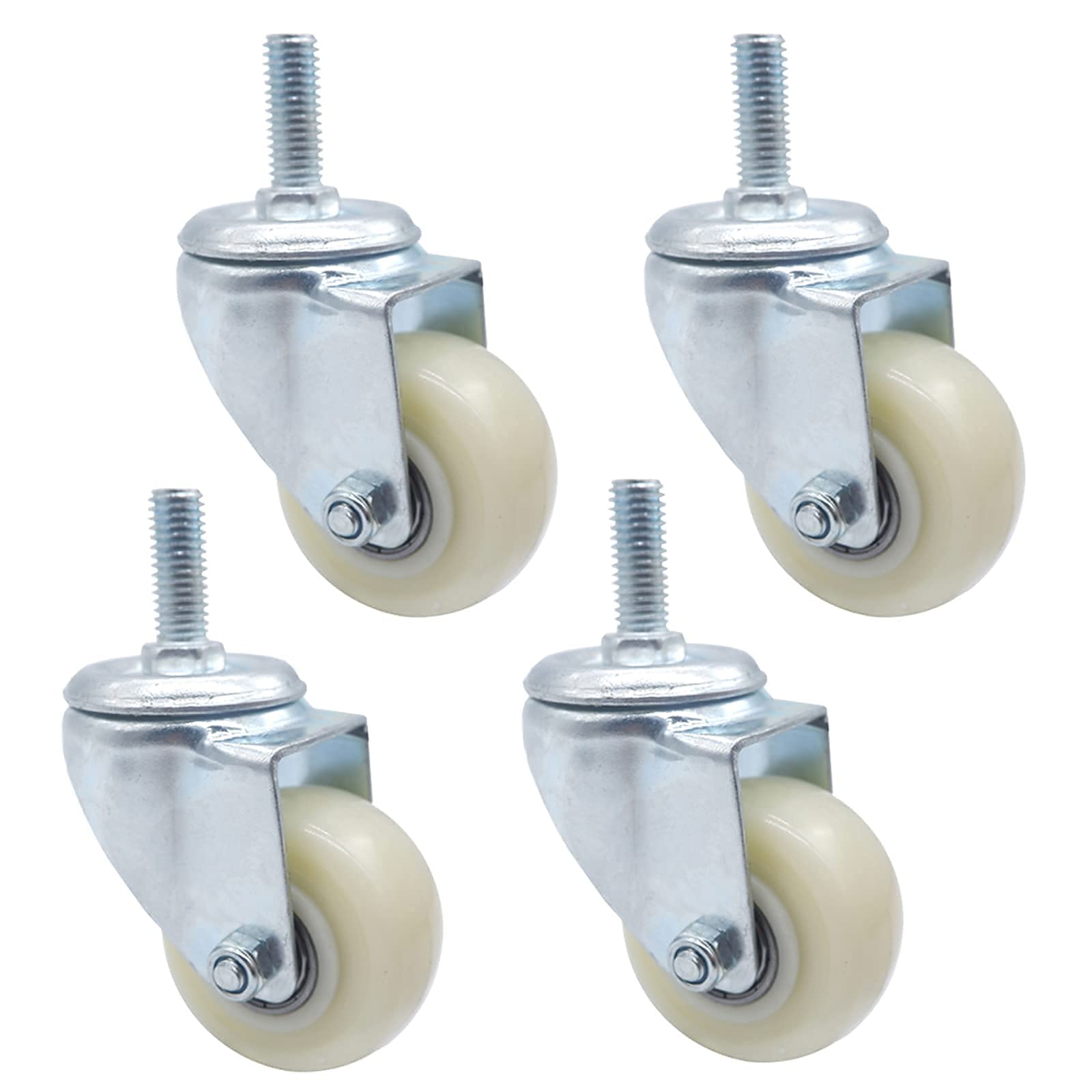 Roulettes petites M10 pivotantes pour meubles et chariots | Lot de 4