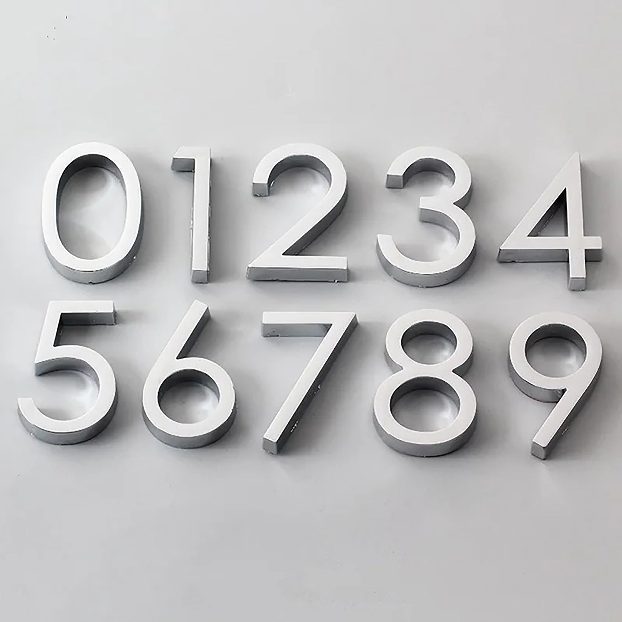 Chiffre plaque de porte 3D argent Numéro 6 plastique pour hôtel maison