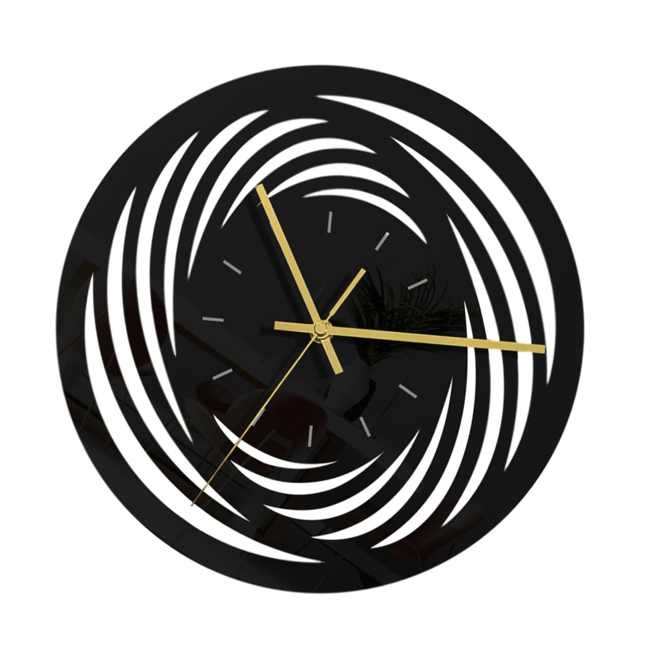 Horloge murale exterieure etanche et silencieuse en acrylique noir pour resister aux intemperies