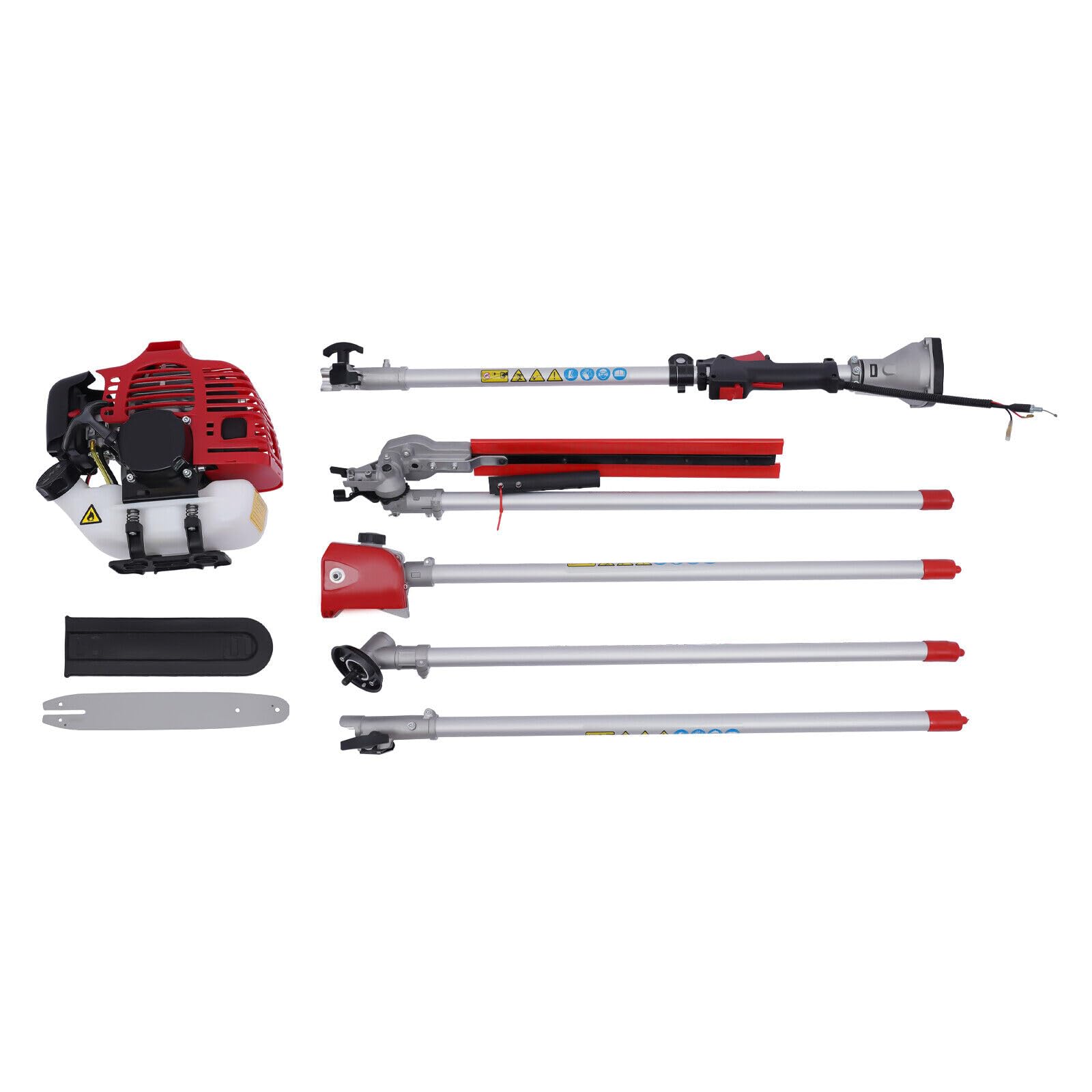 Desbrozadora 4 en 1 de gasolina, 51,7 cc, cortacésped, cortasetos, espada de 250 mm, con acoplador rápido y correa