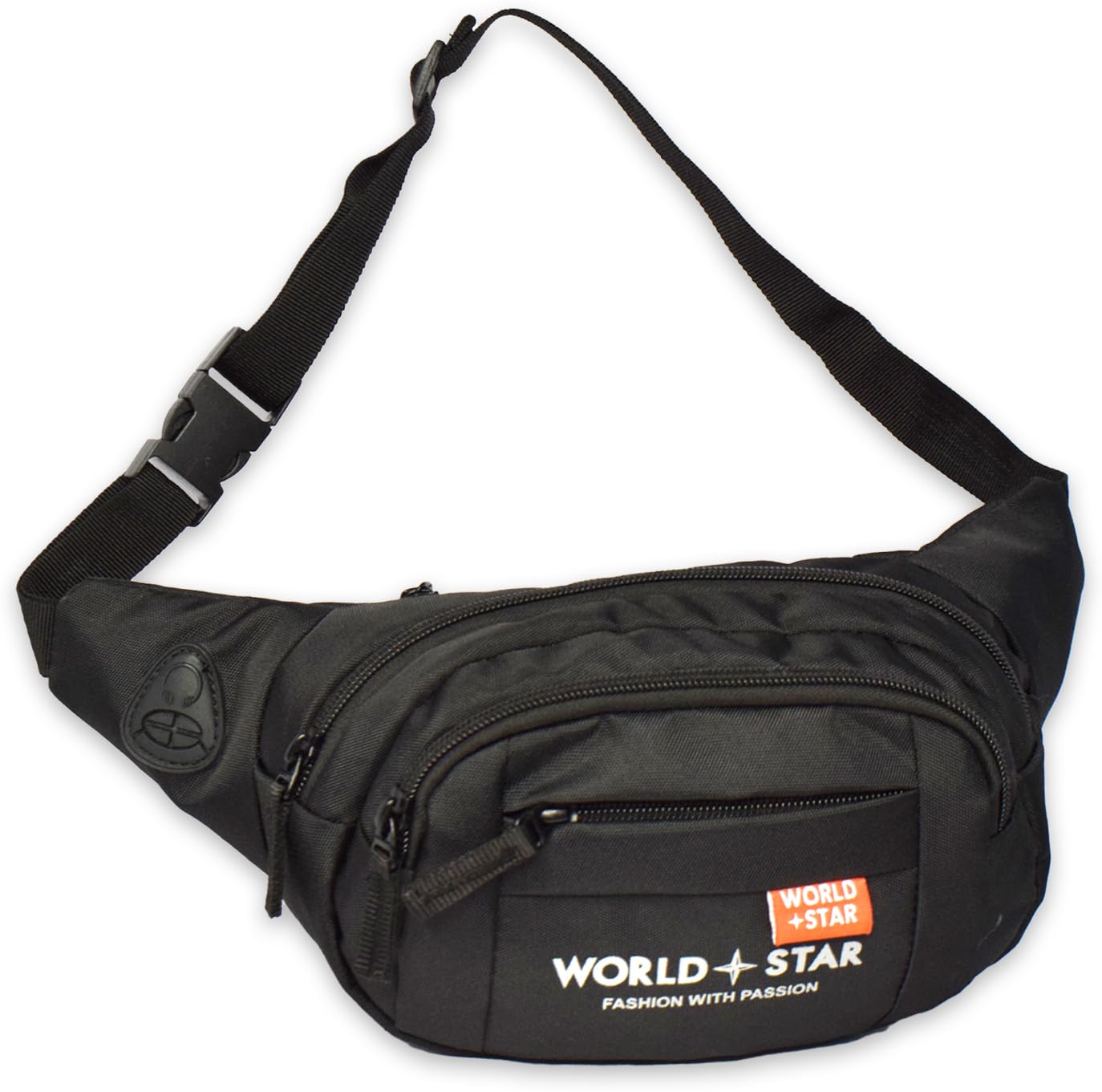 world star Polyester Waist Pack Travel Handy Hiking Zip Pouch Document Money Phone Belt Sport Bag for Men and Women and Adult | Black | Fluffy Black Waist Bag-picture-21