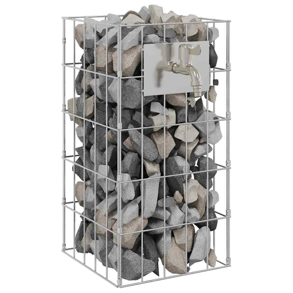 Gaviones grifo plata 26 x 25 x 50 cm acero inoxidable resistente a la intemperie exterior distribuidor de agua para riego de jardín, apto para conexión de manguera y boquilla