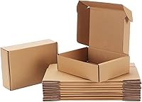 Vista 13 de Juego de 20 cajas de envío de 11 x 8 x 2 pulgadas, caja de cartón corrugado marrón para documentación, envío postal, negocios