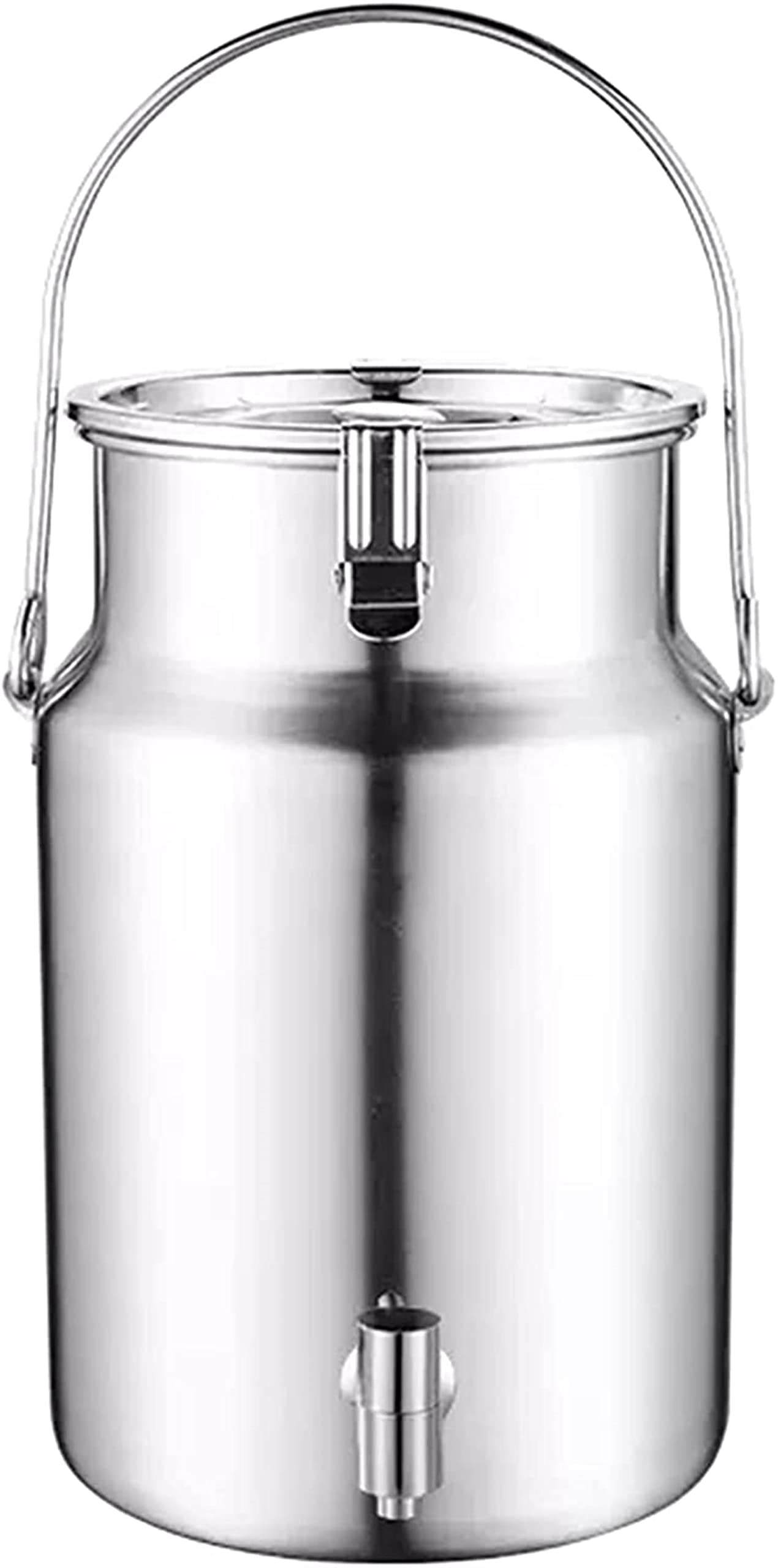 SaryEdge 304 Stainless Steel Milk Can with Spigot, 5-10L Milk Bucket Pail Oil Barrel Tea Canister Beverage Dispenser Tote Jug with Sealed Lid and Single H,10L,10L