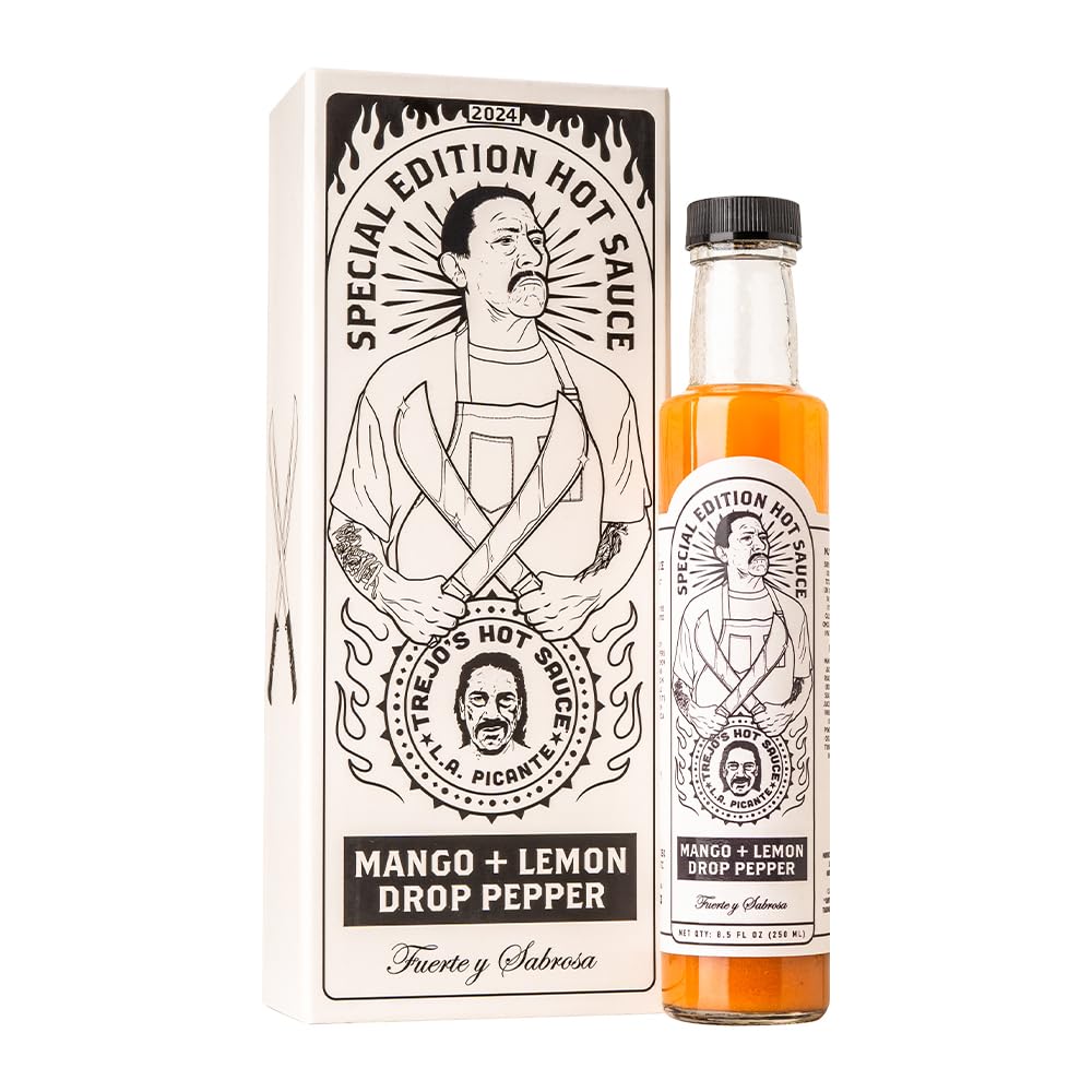 Trejo's Hot Sauce Special Edition | Signed & Numbered | Pure Sauce Crafted WithTrinidad Moruga Scorpion & Unique Spice Blend | Zero Calories, Non-GMO | Gluten-Free | Danny Trejos Signature Hot Sauce