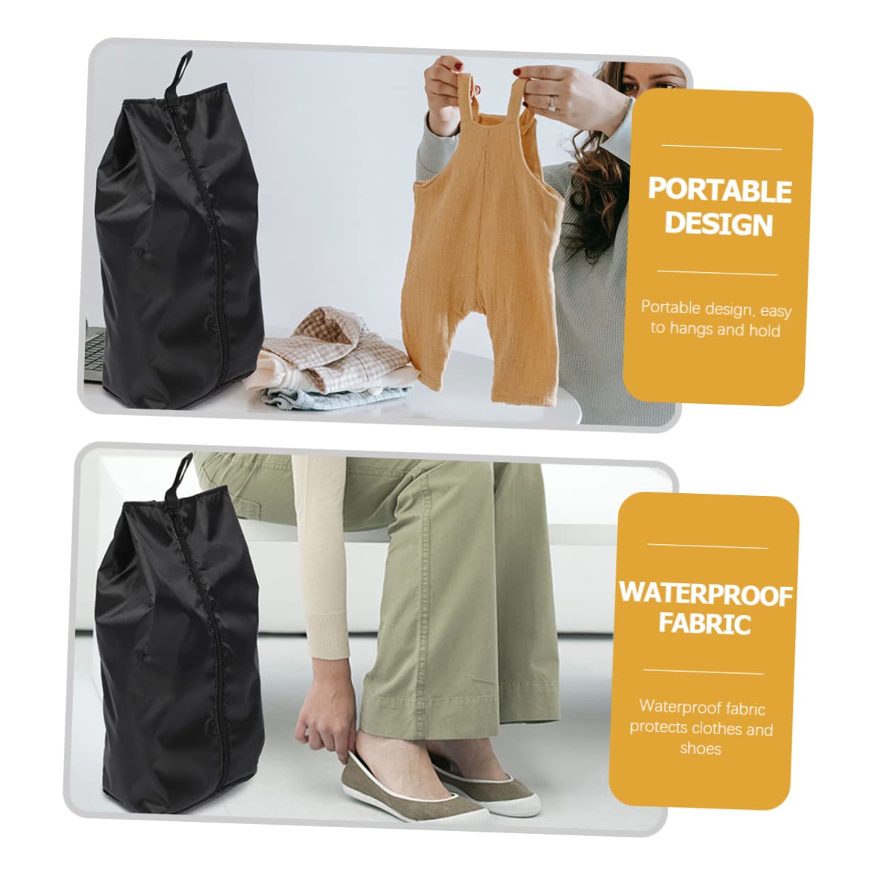 4 Juegos De Bolsas De Tela Oxford para Guardar Zapatos para Viaje con Cierre De Cremallera Gran Capacidad 2 Unidades X 4