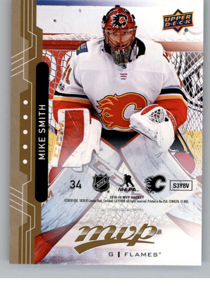 2018-19 UD MVP Puzzle Back #34 Mike Smith Calgary Flames Upper Deck 18-19 Hockey Card : Collectibles & Fine Art