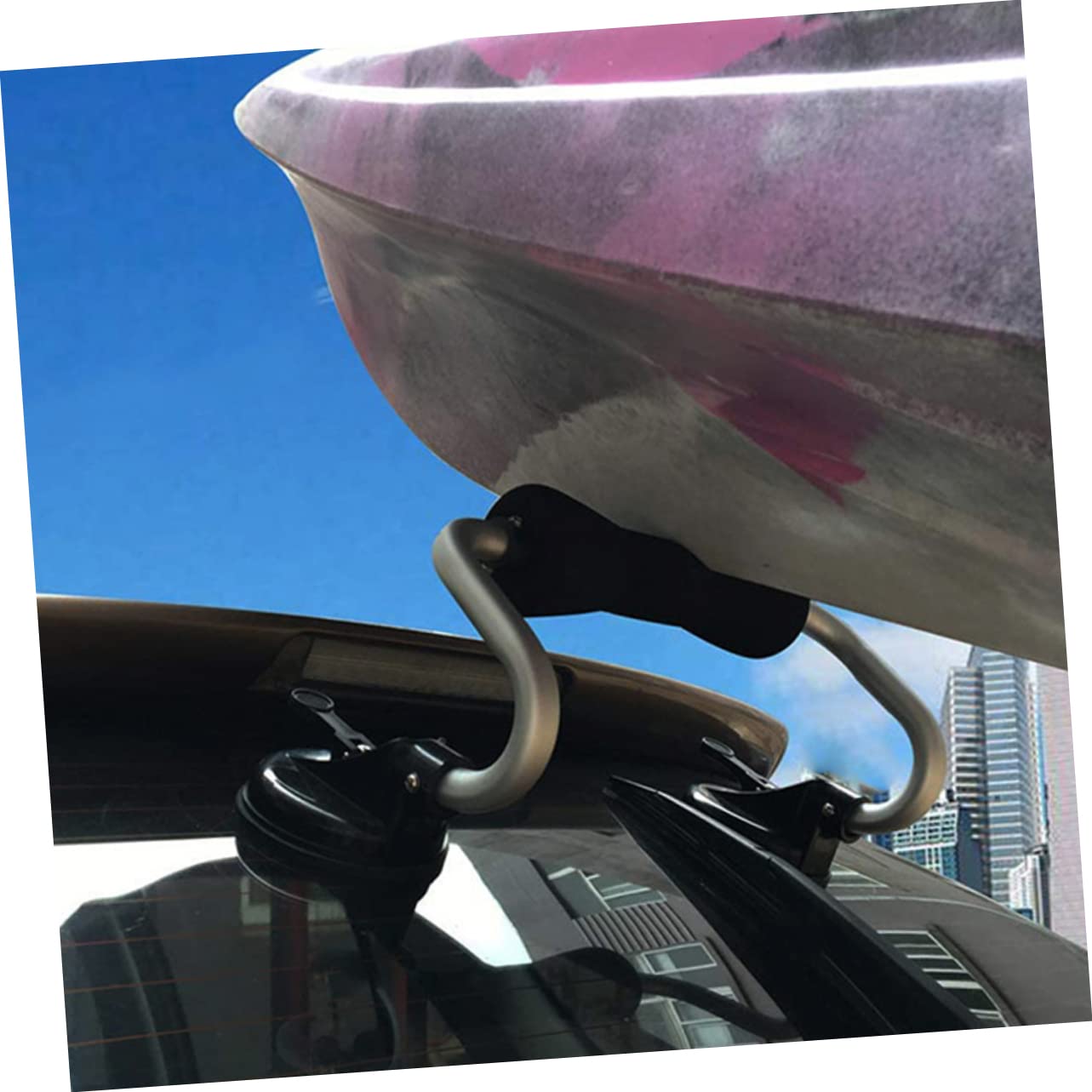 Toyvian Rodillo para Kayak y Canoa de Aleación de Aluminio con Ventosa, Soporte Resistente con Espuma Protectora y Capacidad Máxima de 40kg para Techo de Coche