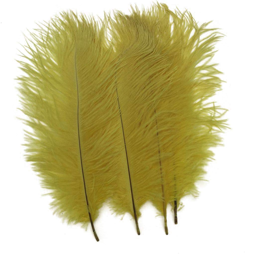 Shekyeon Yellow 10-12inch 25-30cm Ostrich Feather Home Decoration DIY Craft Pack of 10-image-49